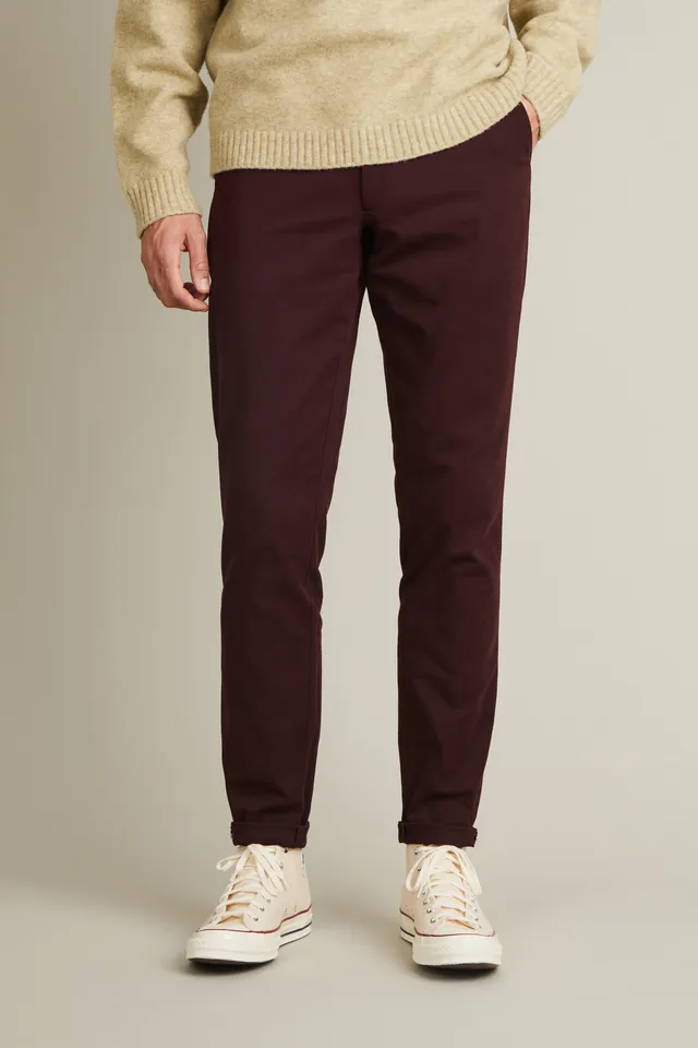 le-pantalon-chinos-homme-chino-bordeaux-pantalon-coton-semi-slim image 1