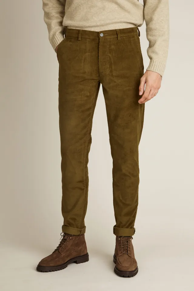 le-pantalon-chino-velours-bronze-pantalon-homme-semi-slim image 1