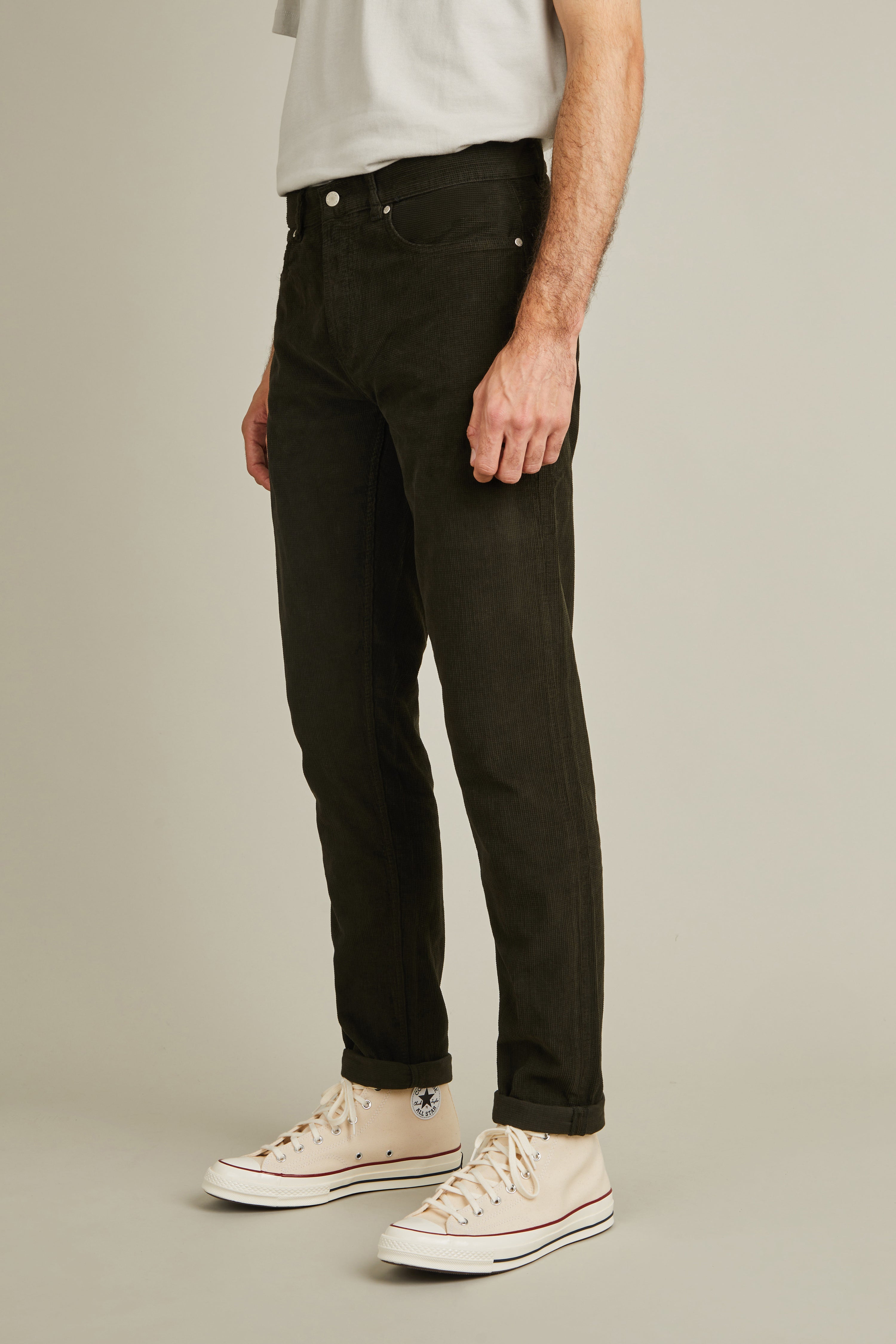 le-pantalon-5-poches-velours-kaki-pantalon-homme-coton image 5