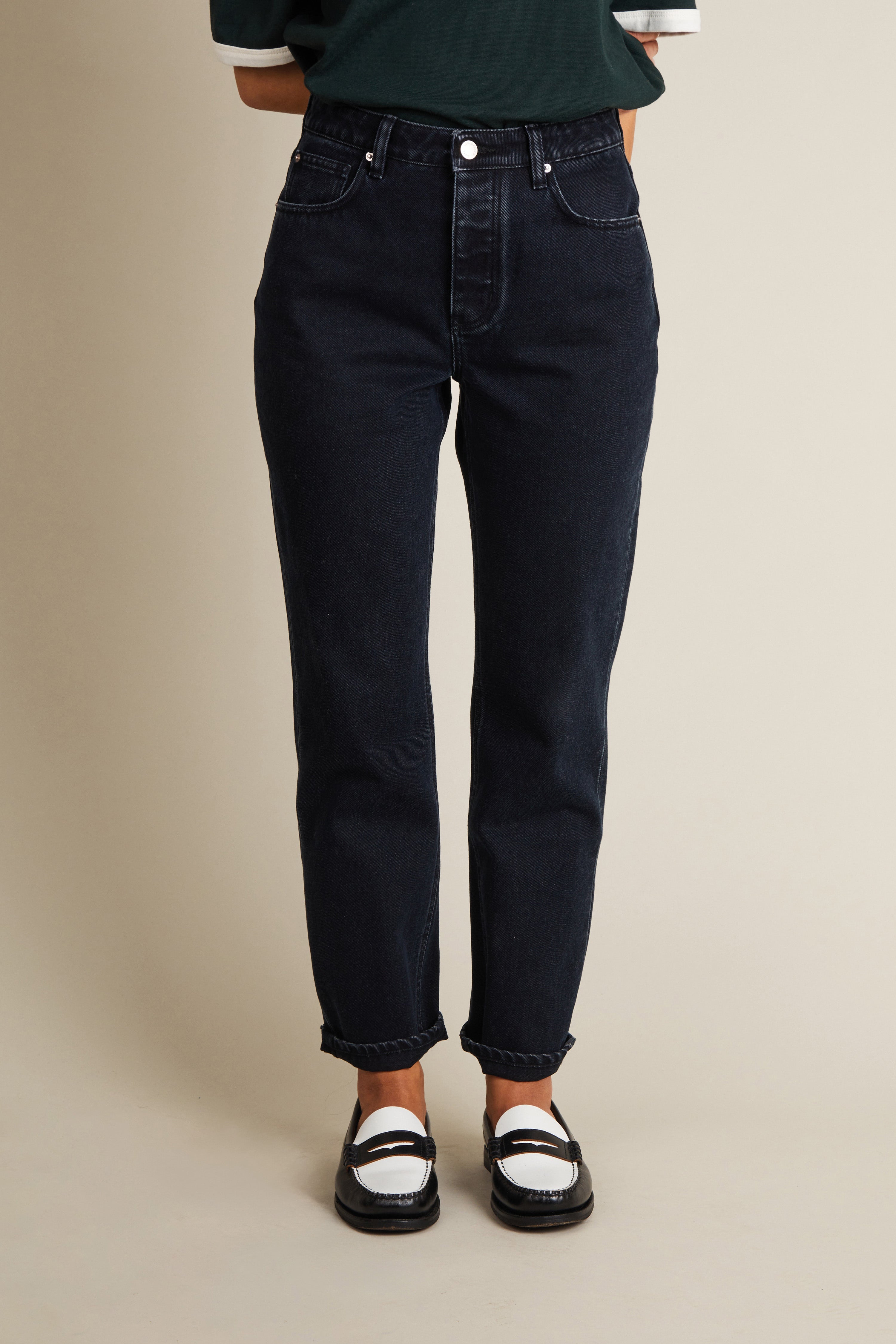 le-pantalon-jean-droit-noir-jean-homme-coton-bio image 1