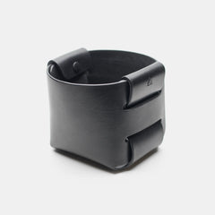 darksails-panier-cuir-noir-vide-poche-bureau-fait-main image 2