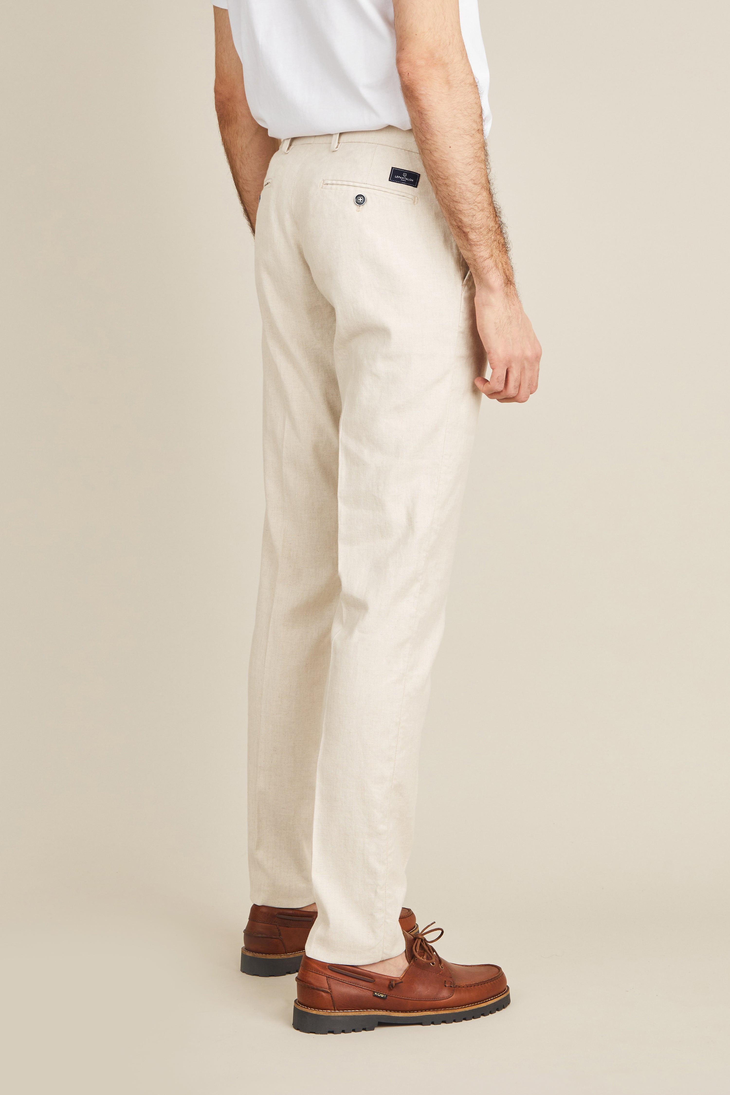le-pantalon-chino-coton-lin-cru-homme-semi-slim-t image 4