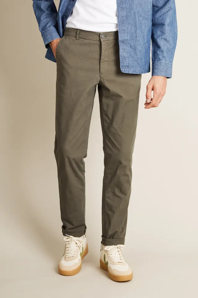 le-pantalon-chino-sport-kaki-chino-homme-coupe-carotte image 1