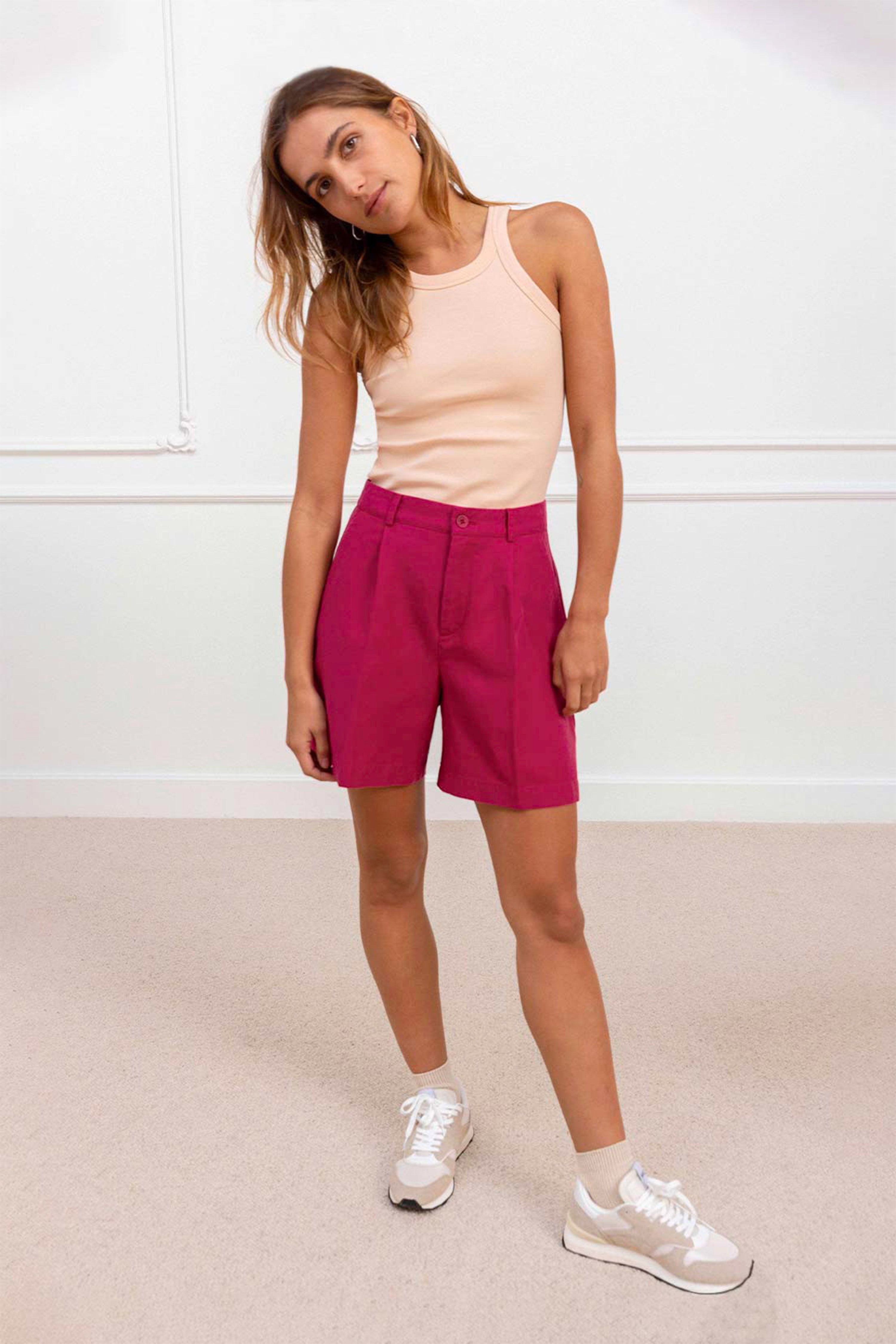 le-pantalon-shorts-homme-fuchsia-bermuda-lin-l-ger image 3