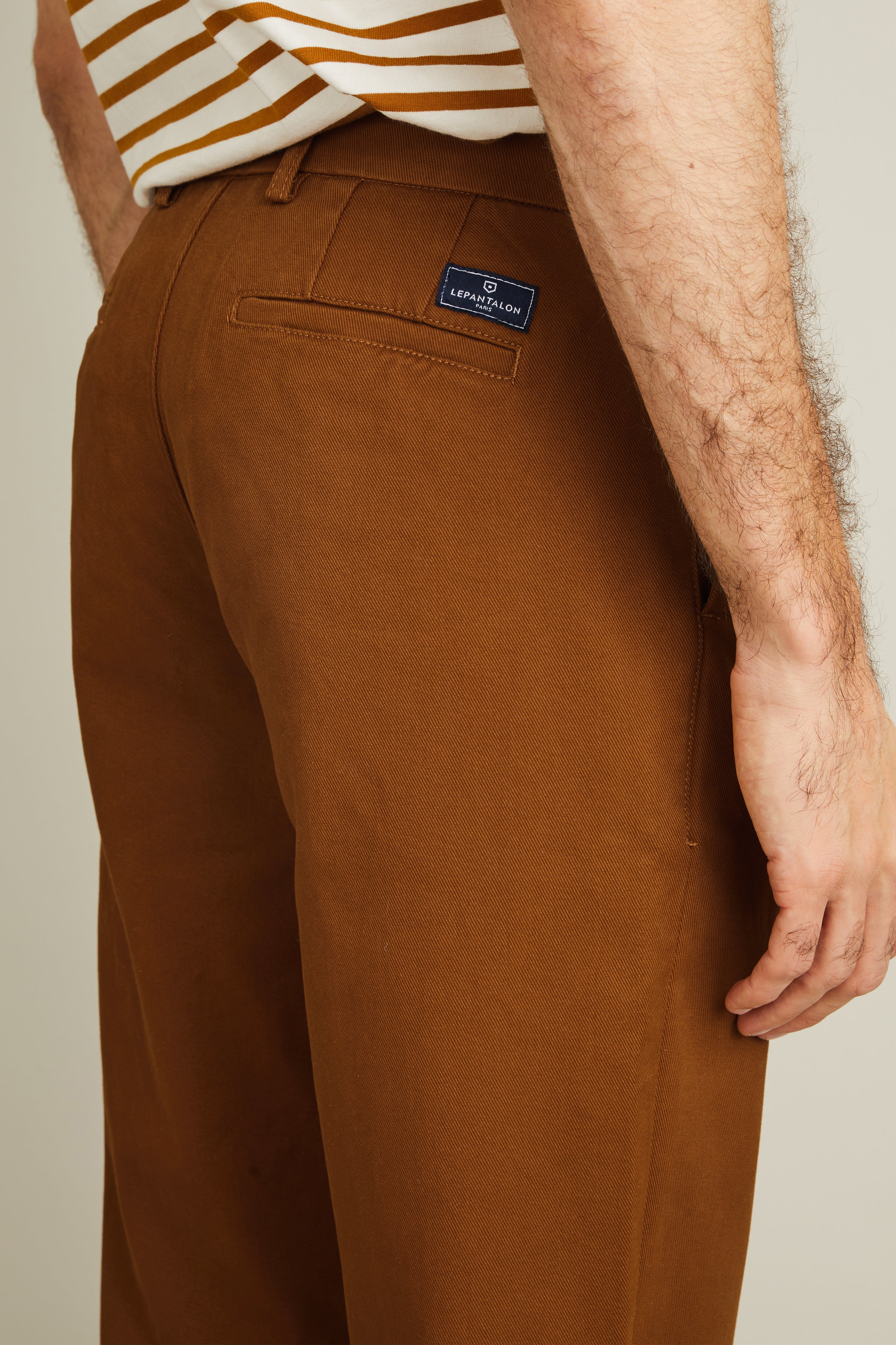 le-pantalon-chinos-chino-droit-camel-coton-4-saisons image 3