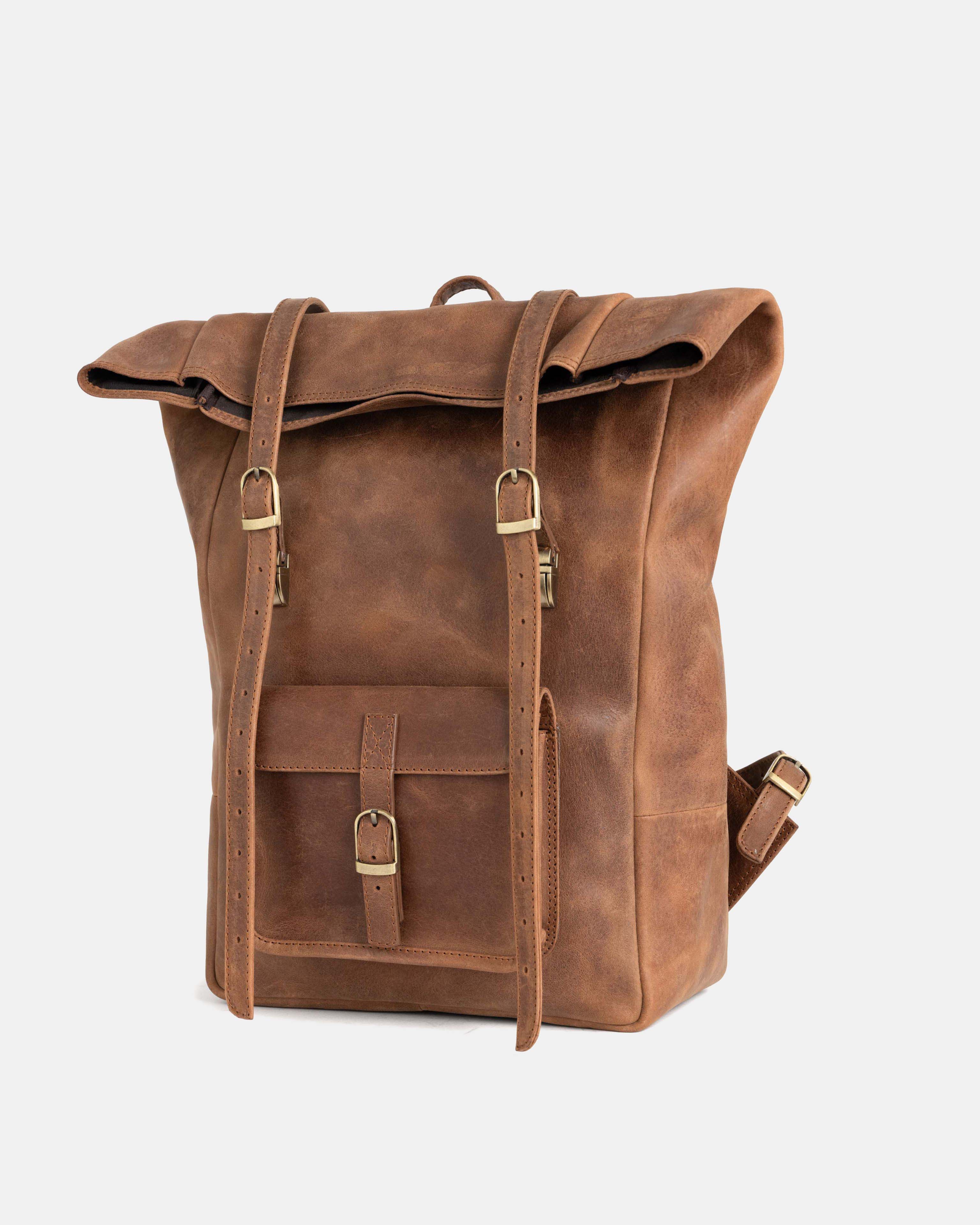 berliner-bags-leeds-camel-sac-dos-cuir-camel-m image 2