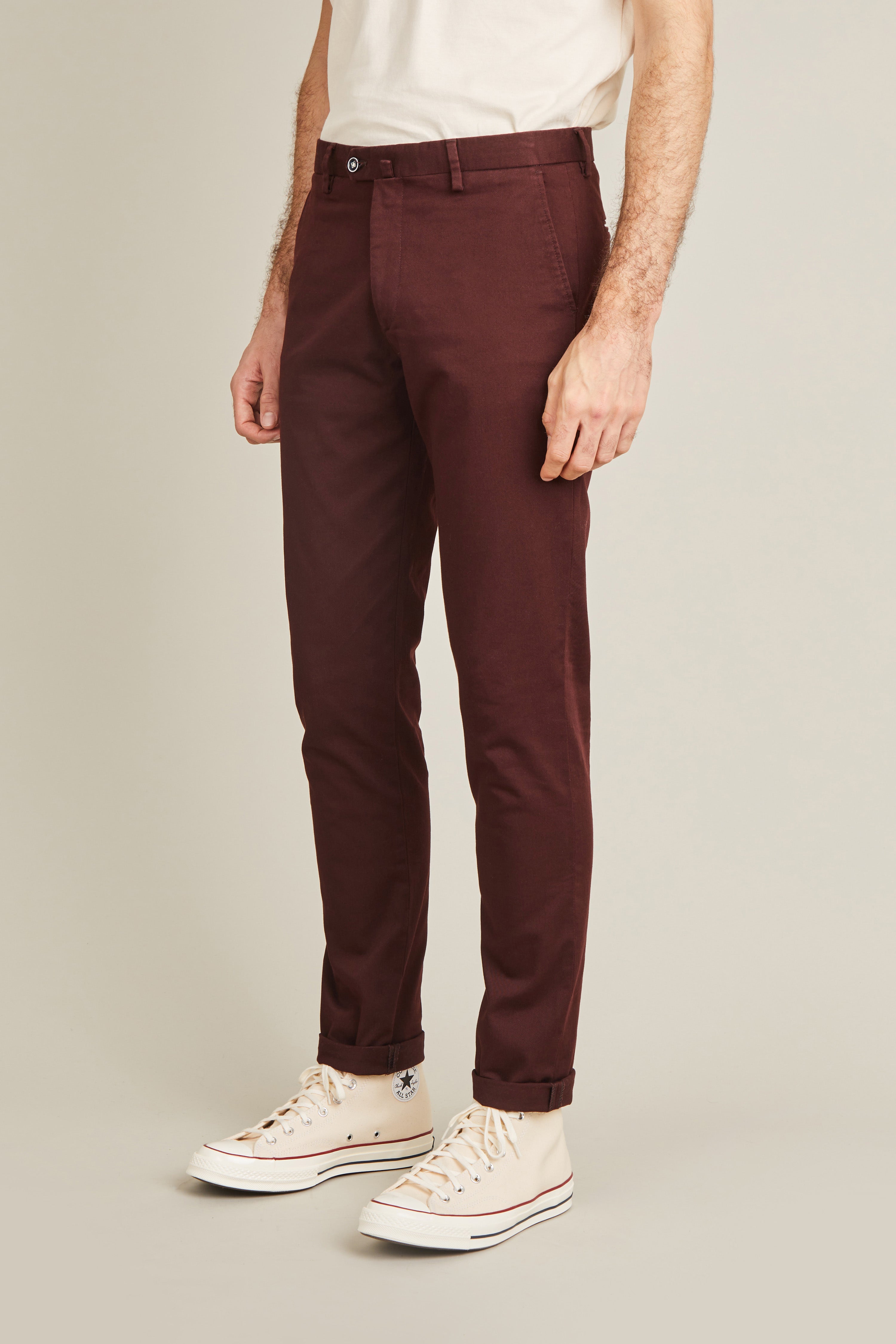 le-pantalon-chinos-homme-chino-lie-de-vin-bordeaux-semi-slim image 5
