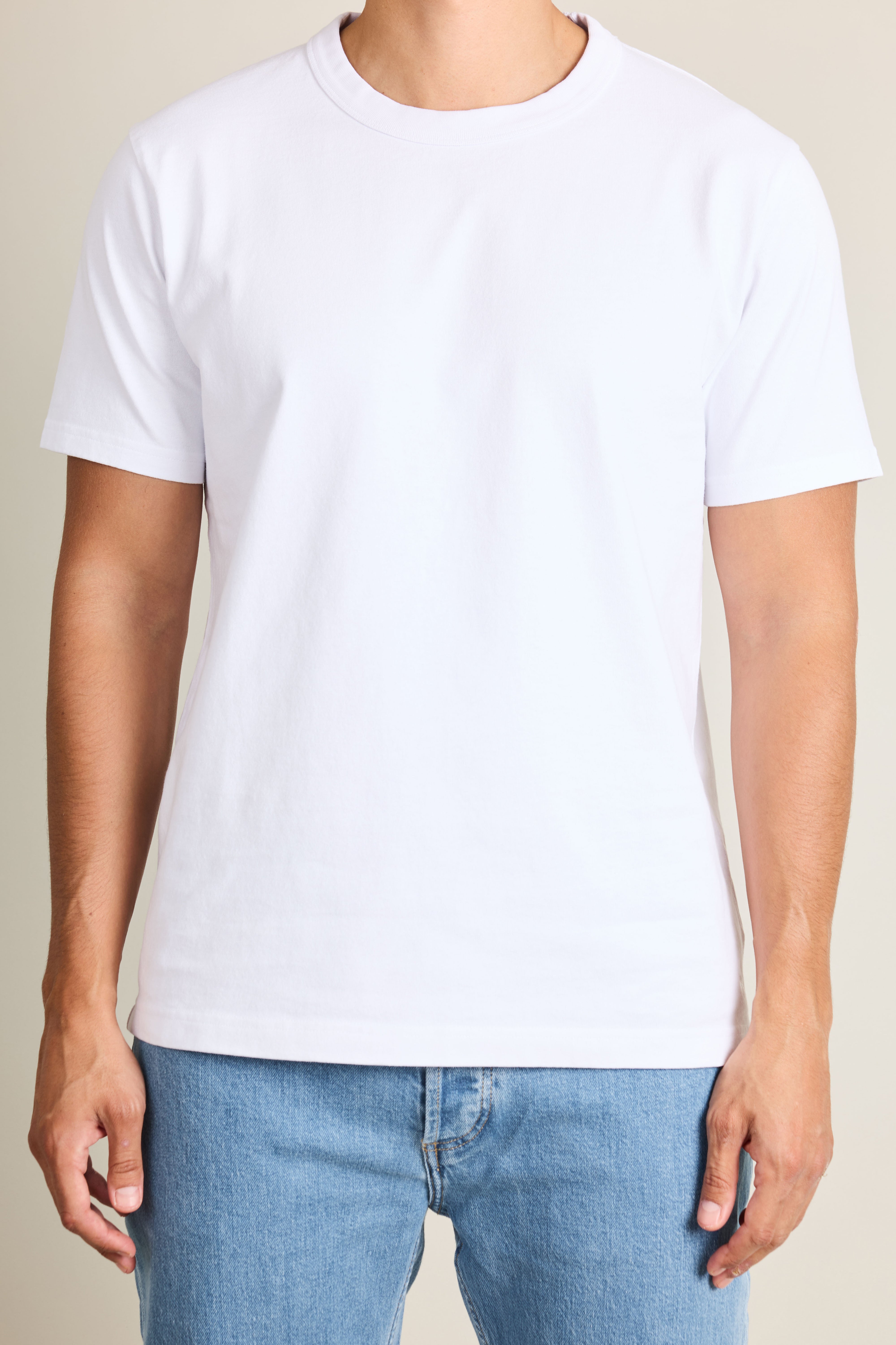 le-pantalon-t-shirts-homme-tee-shirt-coton-epais-blanc-100-coton image 4
