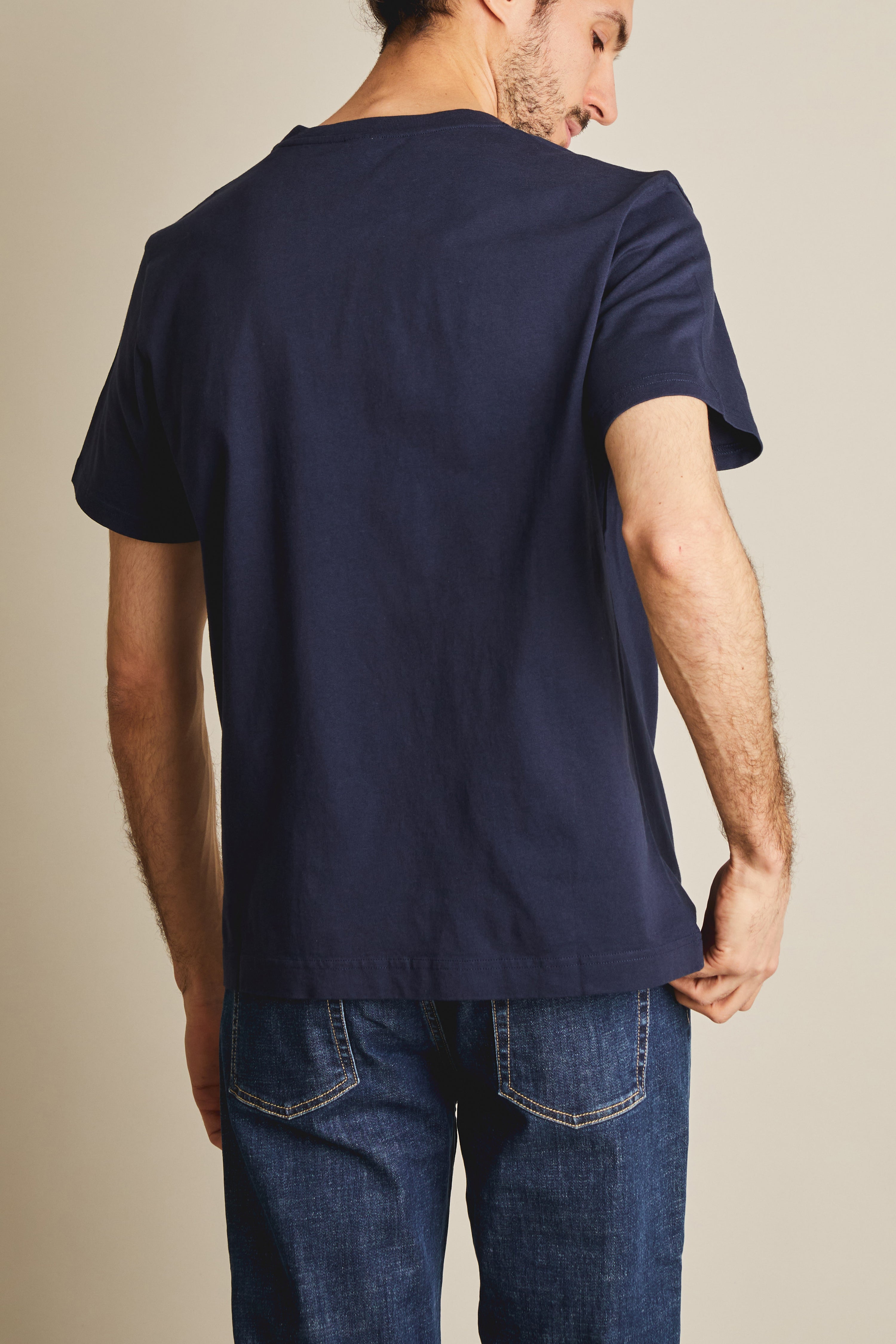 le-pantalon-tee-shirt-bleu-marine-t-shirt-homme-coton-bio image 6