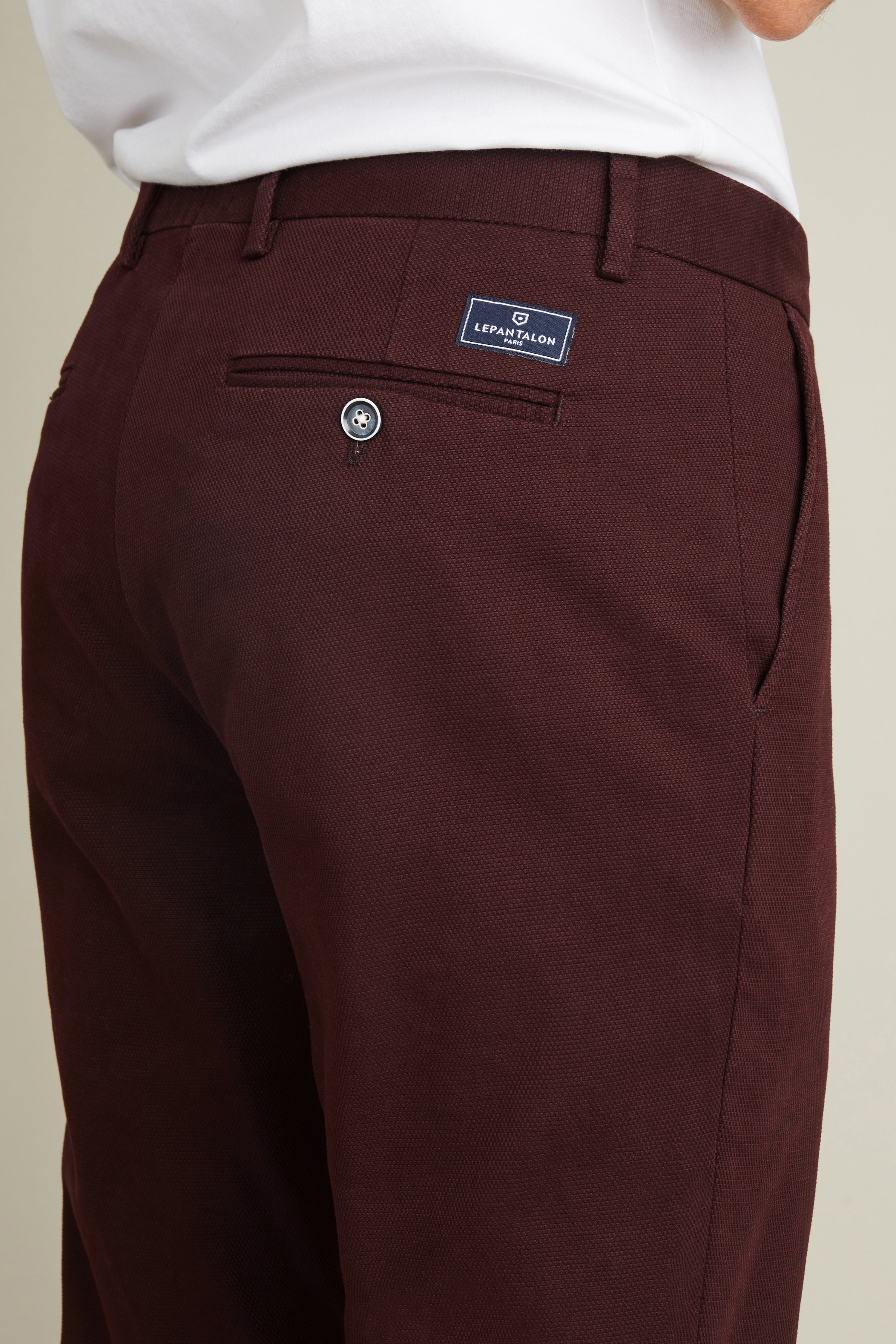 le-pantalon-chinos-homme-chino-bordeaux-pantalon-coton-semi-slim image 3