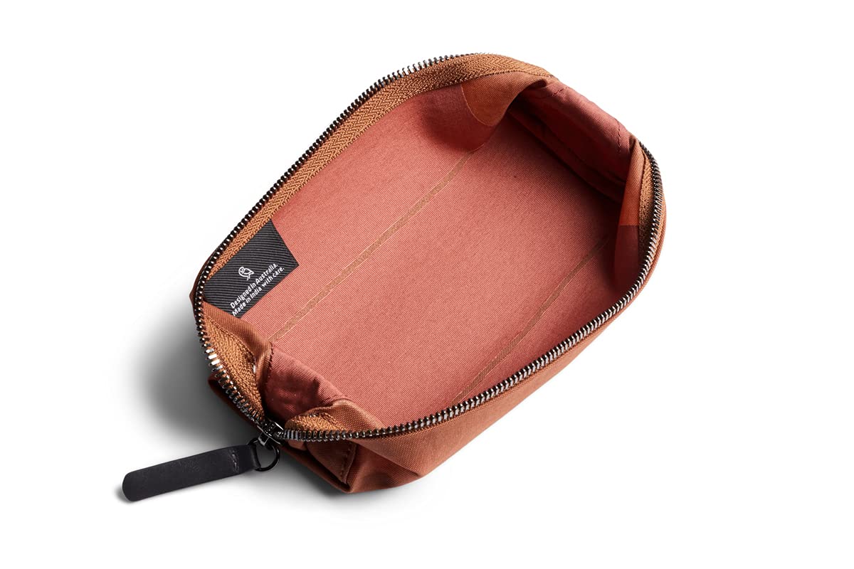 bellroy-pencil-case-trousse-stylos-bronze-tissu-cuir-vide-poche image 3