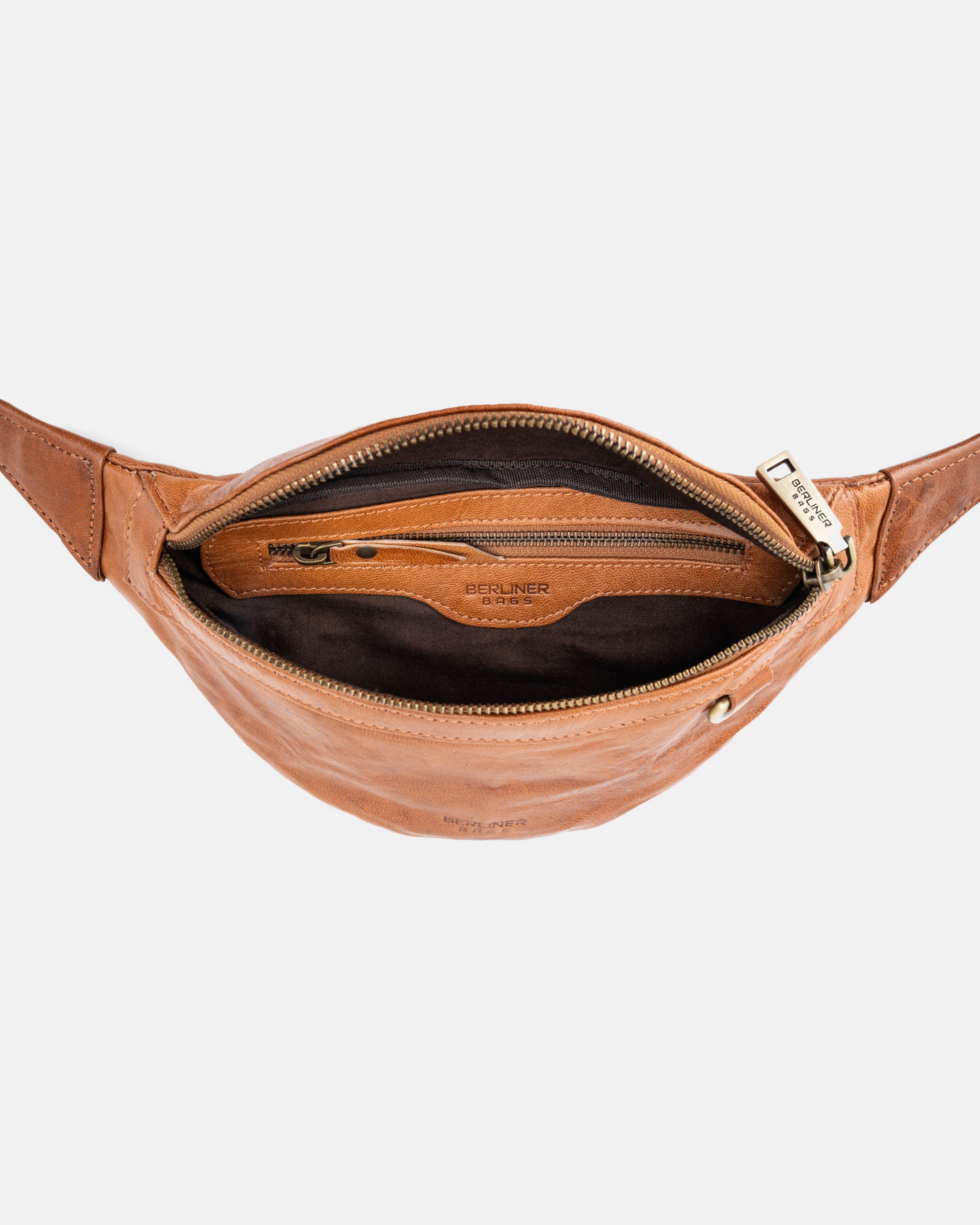 berliner-bags-turin-sac-banane-cuir-marron-vintage image 4