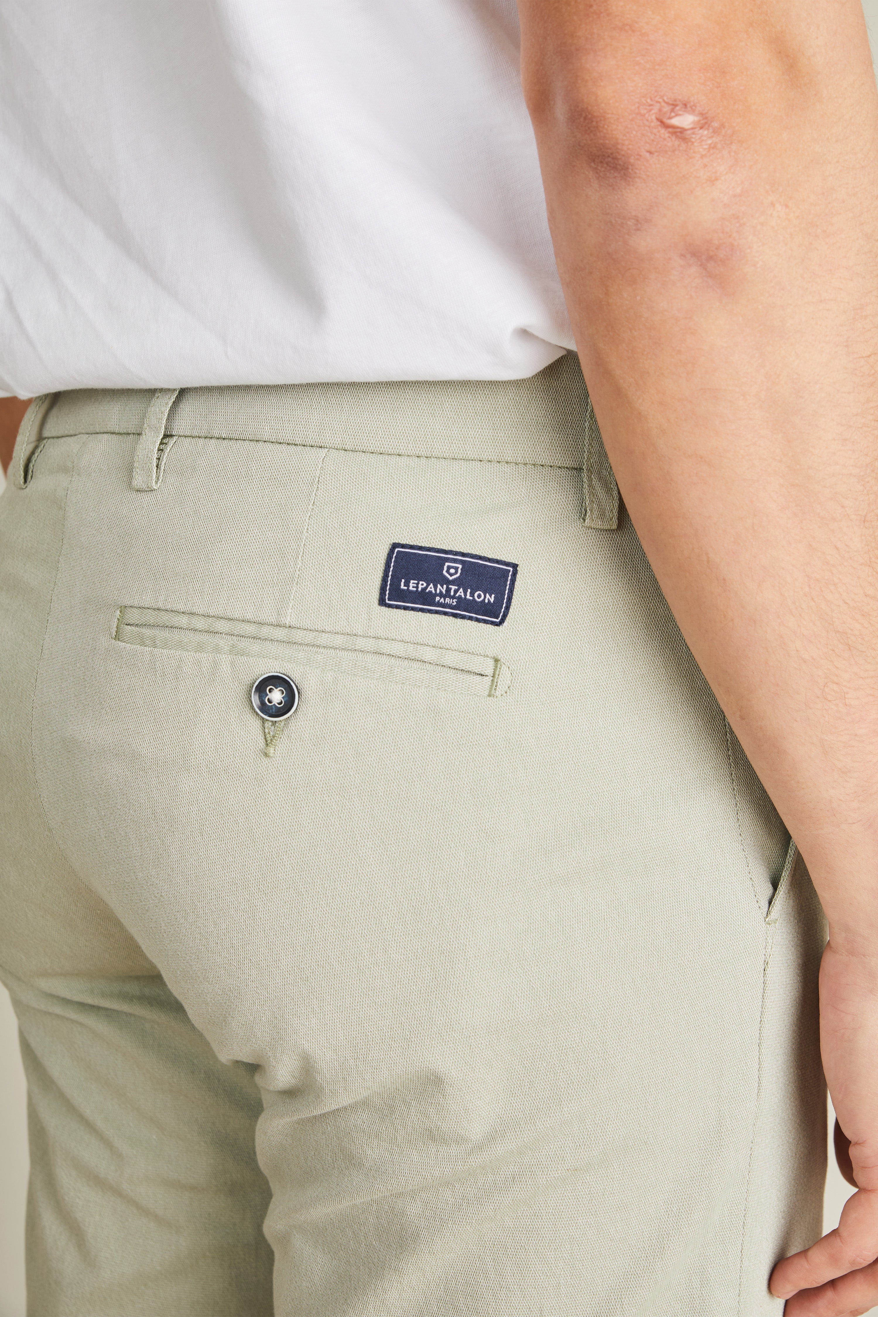 le-pantalon-bermuda-fm-lpbl-4-short-olive-coton-l-ger image 3