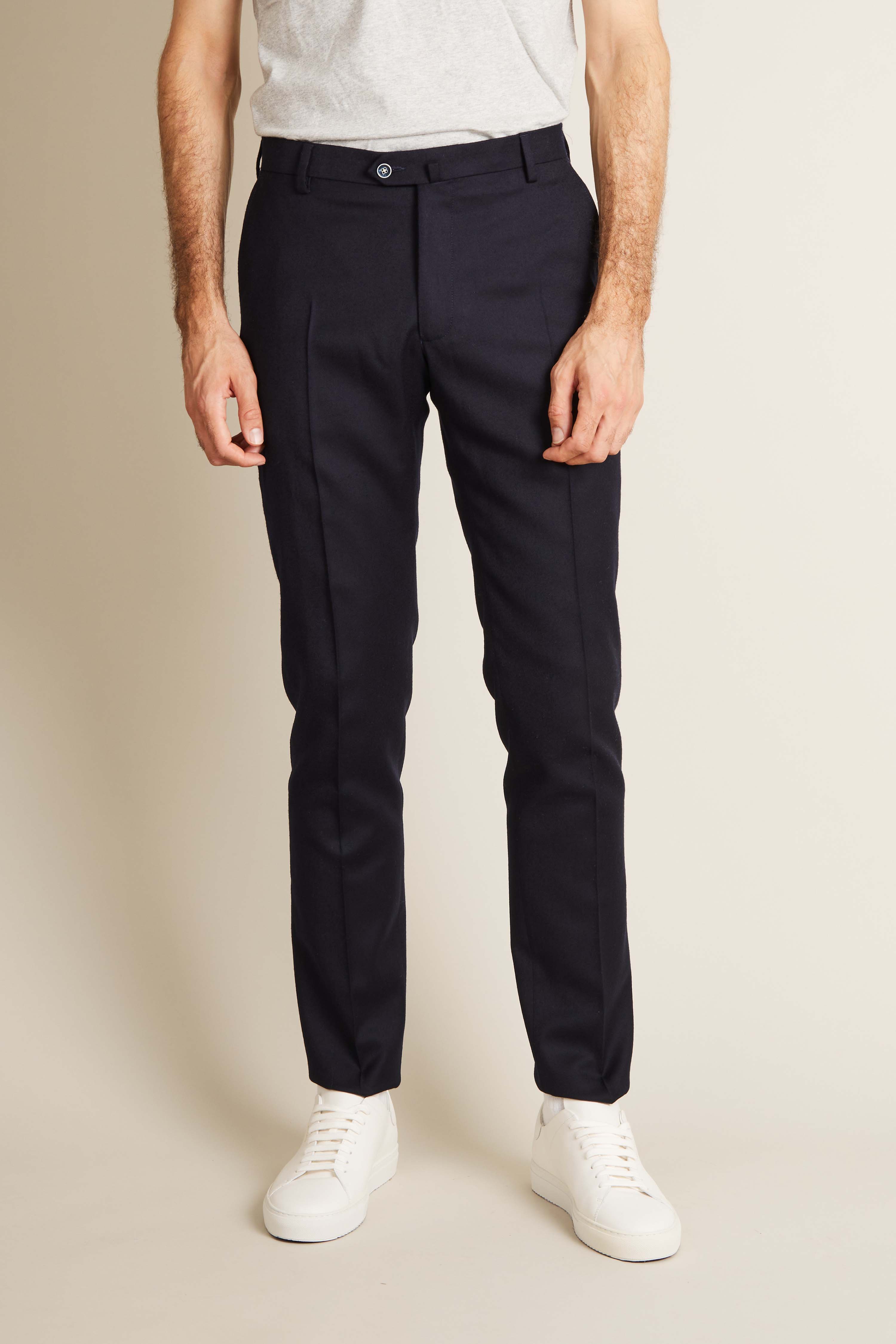 le-pantalon-flanelle-stretch-bleu-marine-pantalon-m-rinos image 1