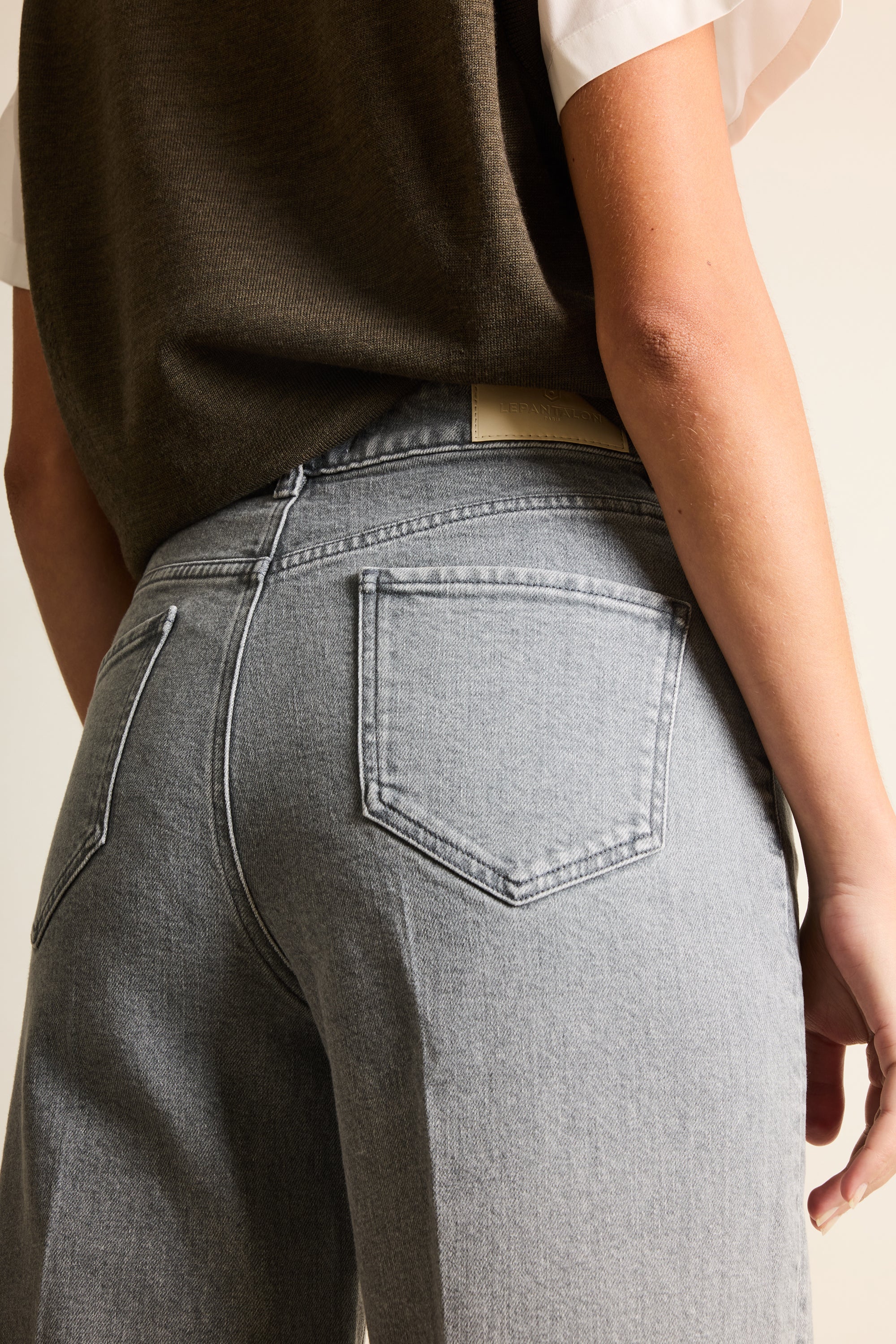 le-pantalon-jeans-femme-wideleg-gris-coton-bio-taille-haute image 3