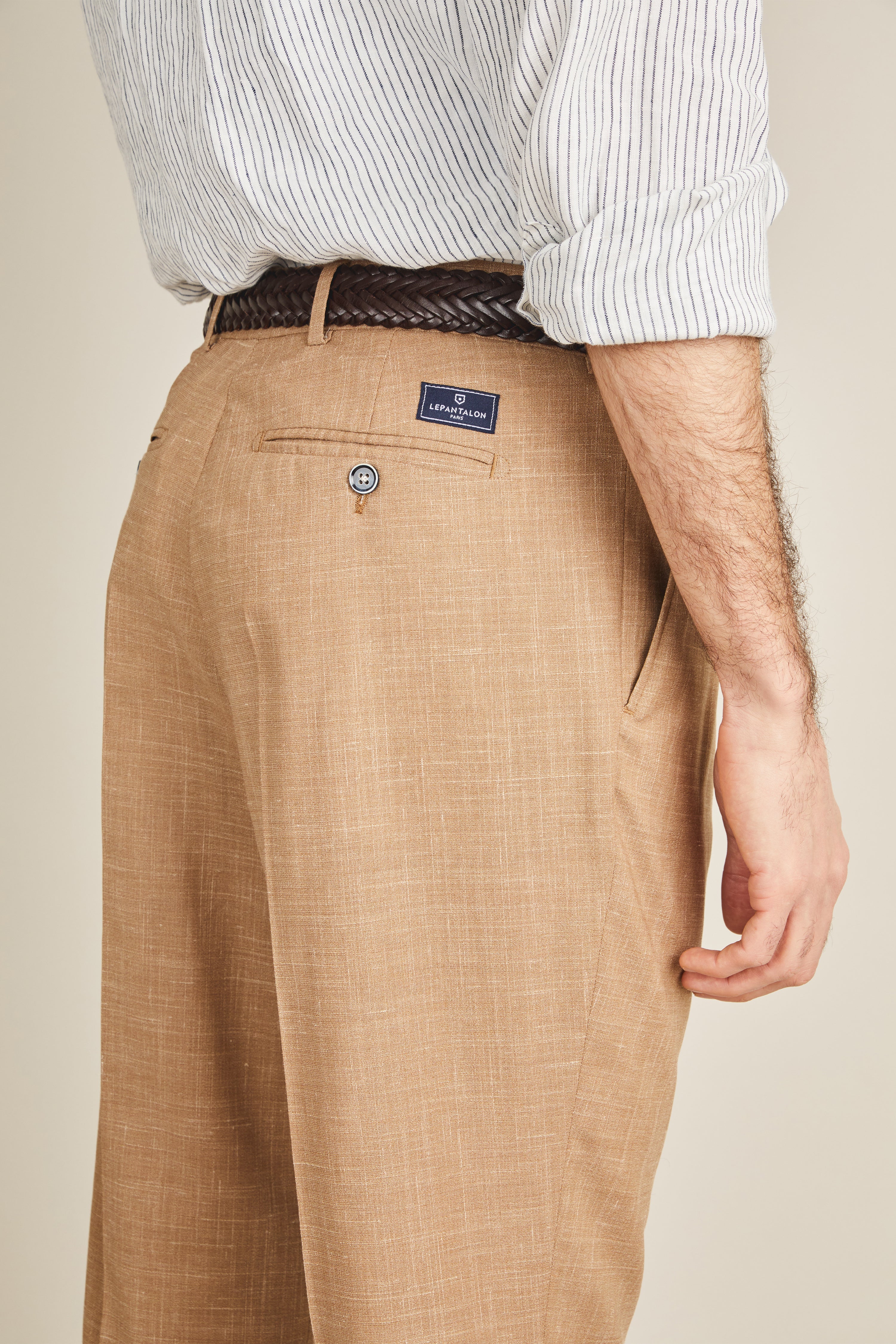 le-pantalon-pinces-l-ger-brun-pantalon-lin-laine-soie image 5
