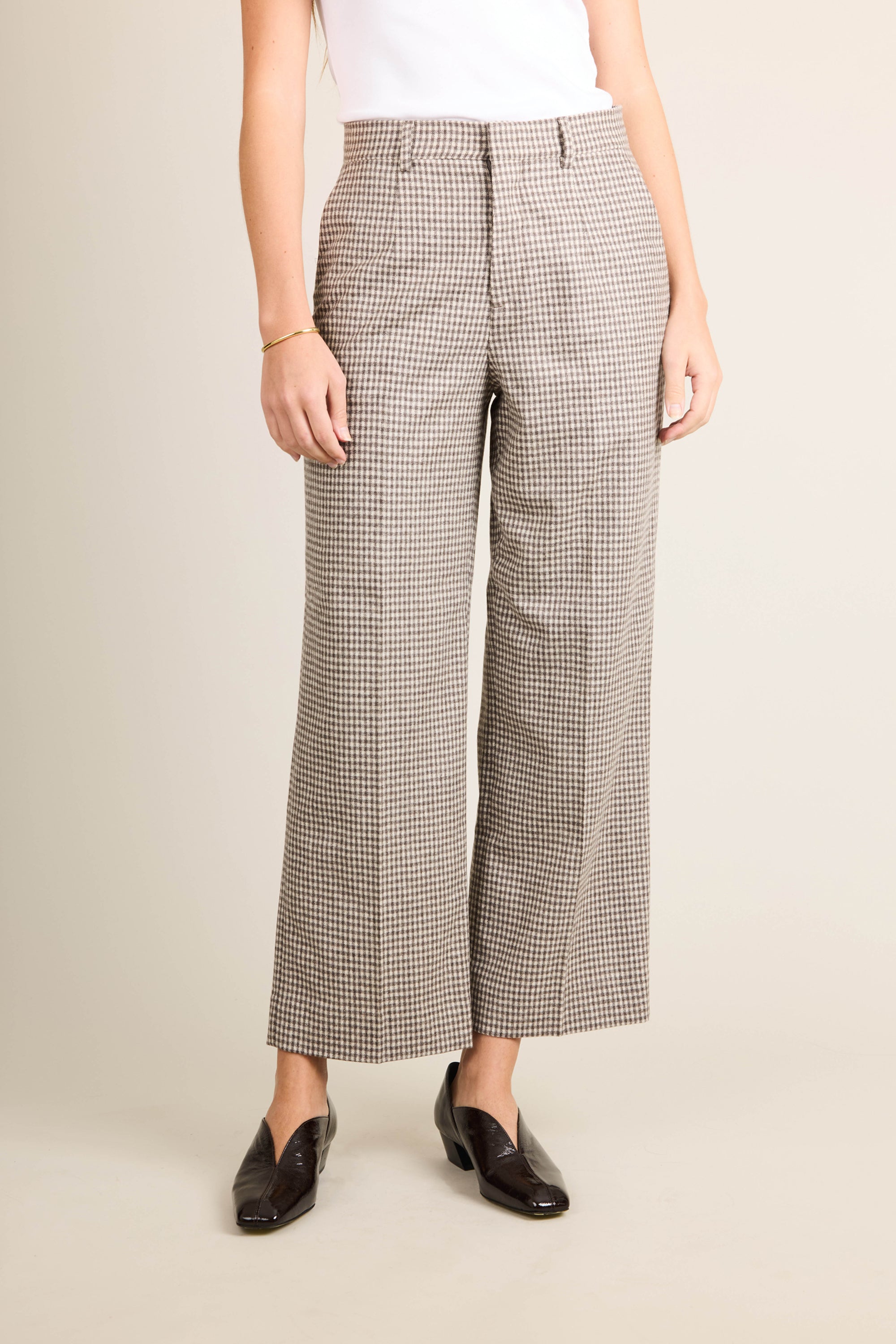 le-pantalon-flare-vichy-pantalon-flanelle-homme-marron-cachemire image 8