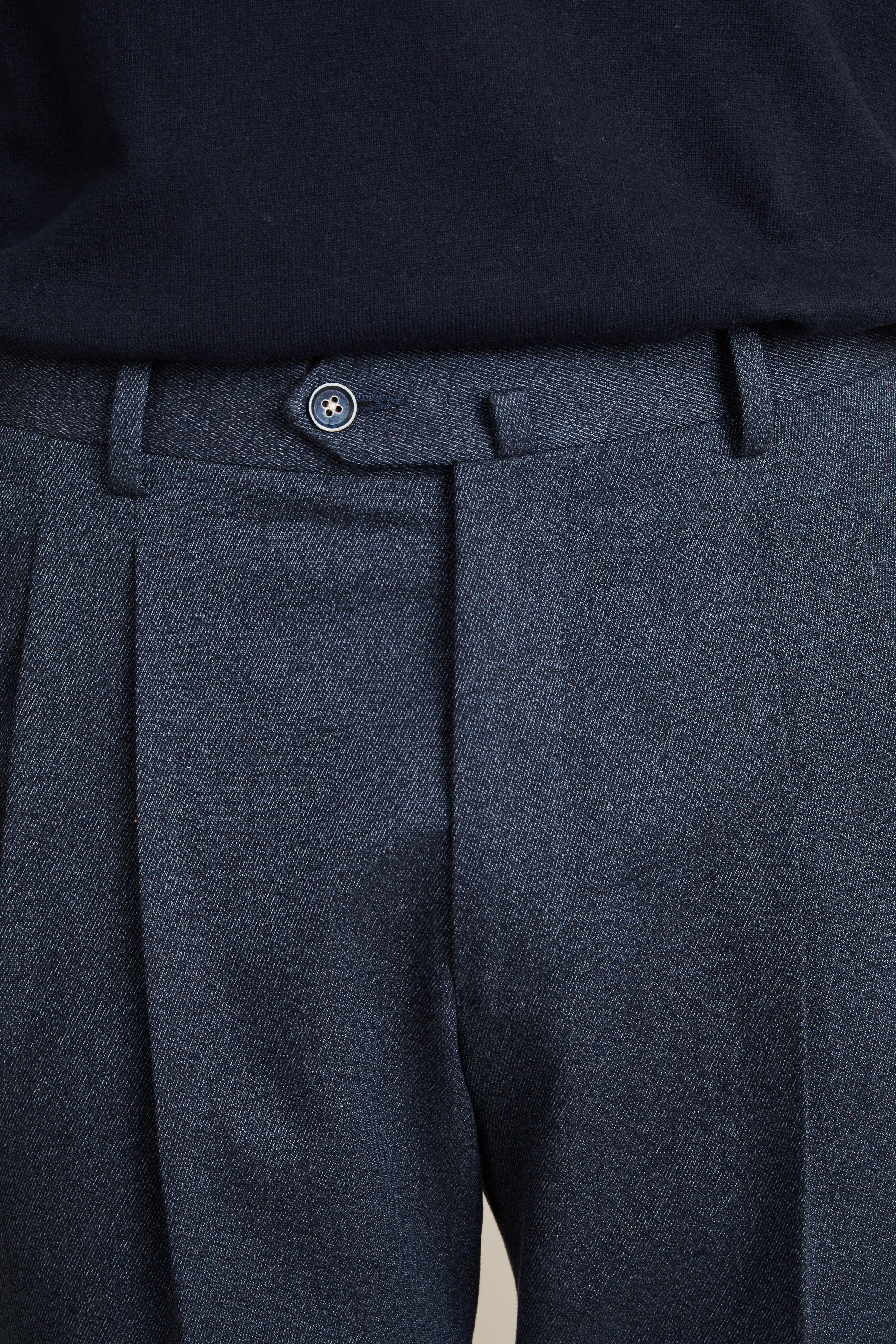 le-pantalon-flanelle-double-pinces-pantalon-bleu-whipcord image 3
