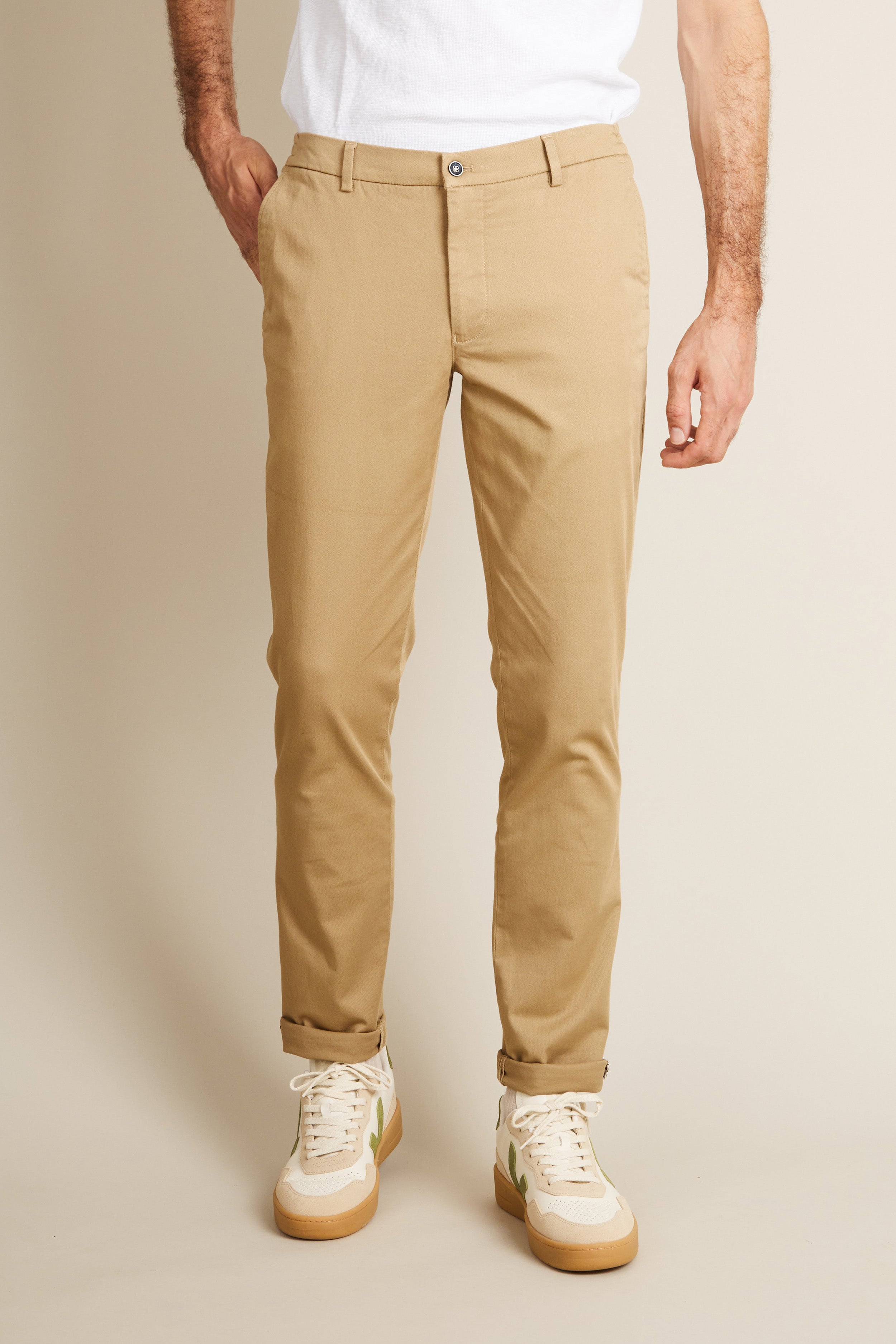 le-pantalon-chinos-homme-easy-beige-chino-semi-slim image 1