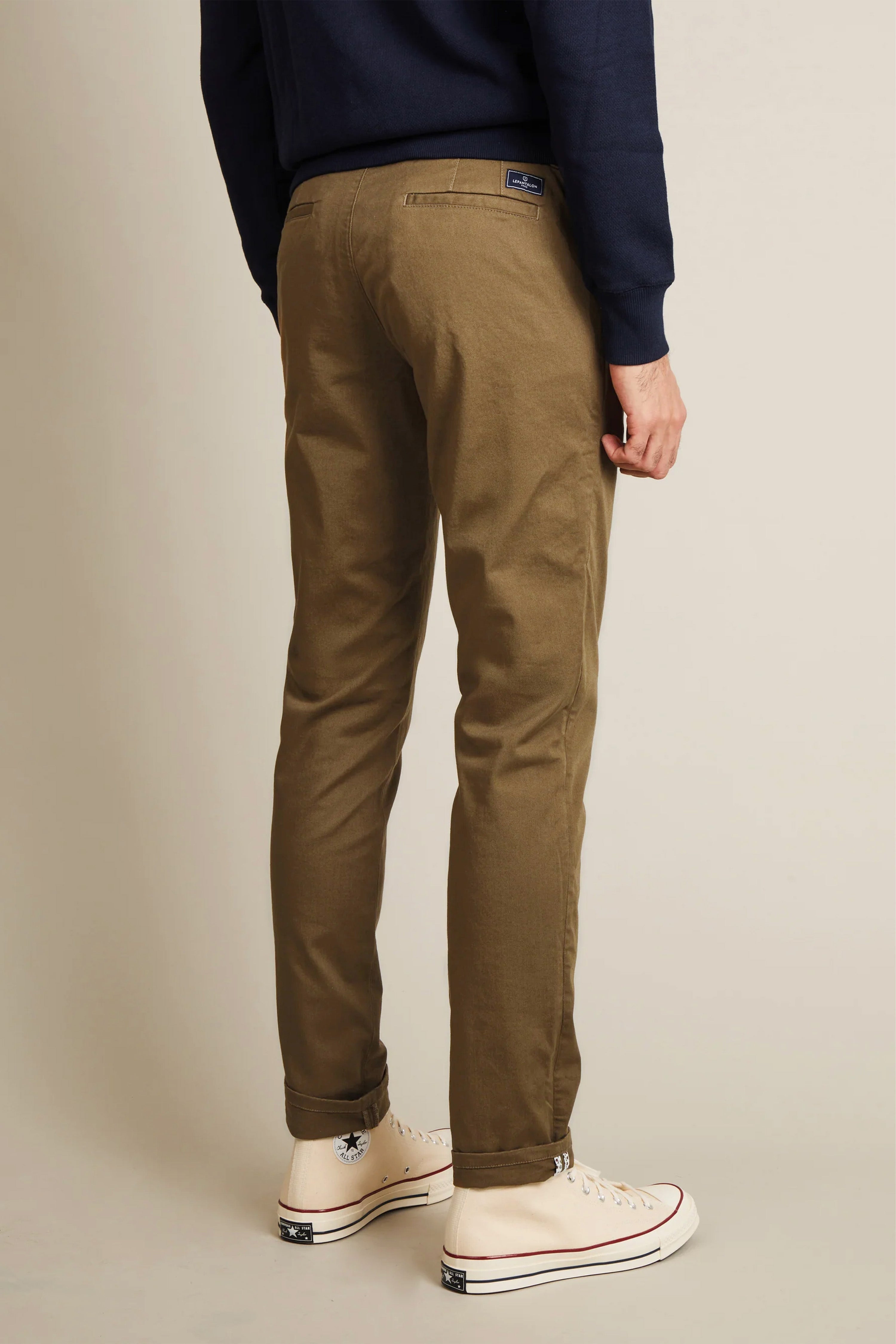 le-pantalon-chinos-homme-easy-semi-slim-chino-tabac-coton image 6