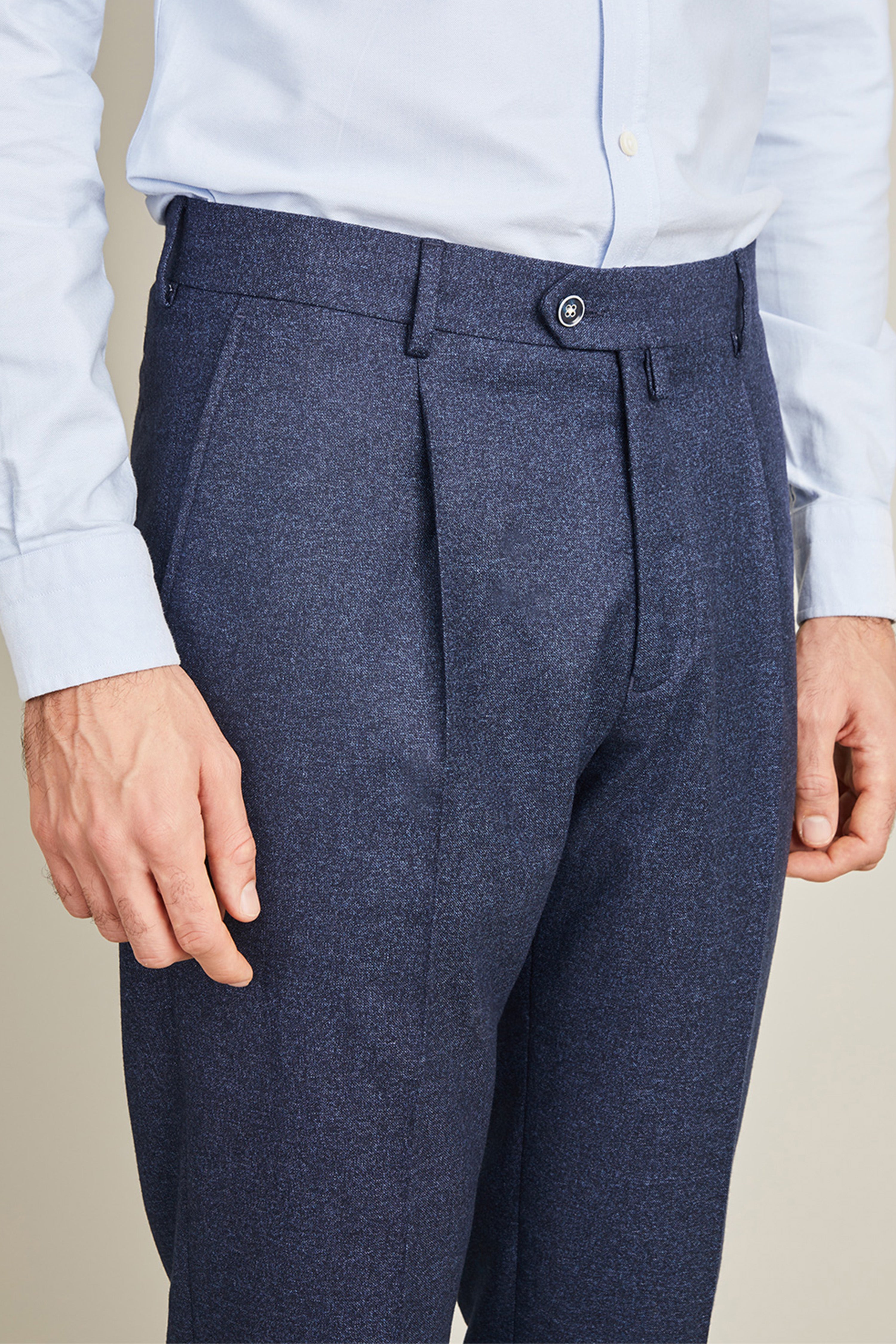 le-pantalon-flanelle-pantalon-pinces-bleu-marine-laine image 2