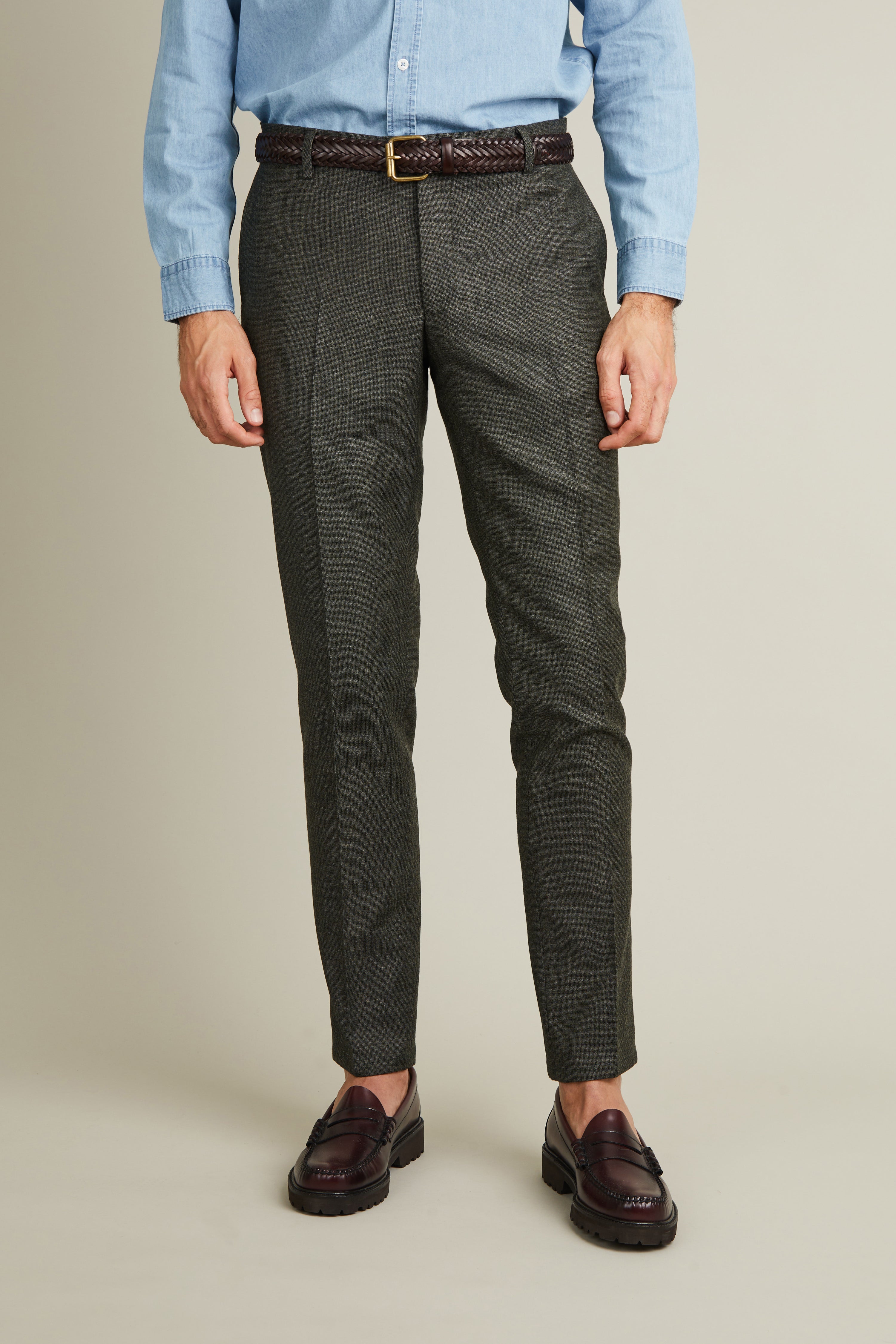 le-pantalon-flanelle-homme-vert-tweed-pantalon-laine-m-rinos image 6