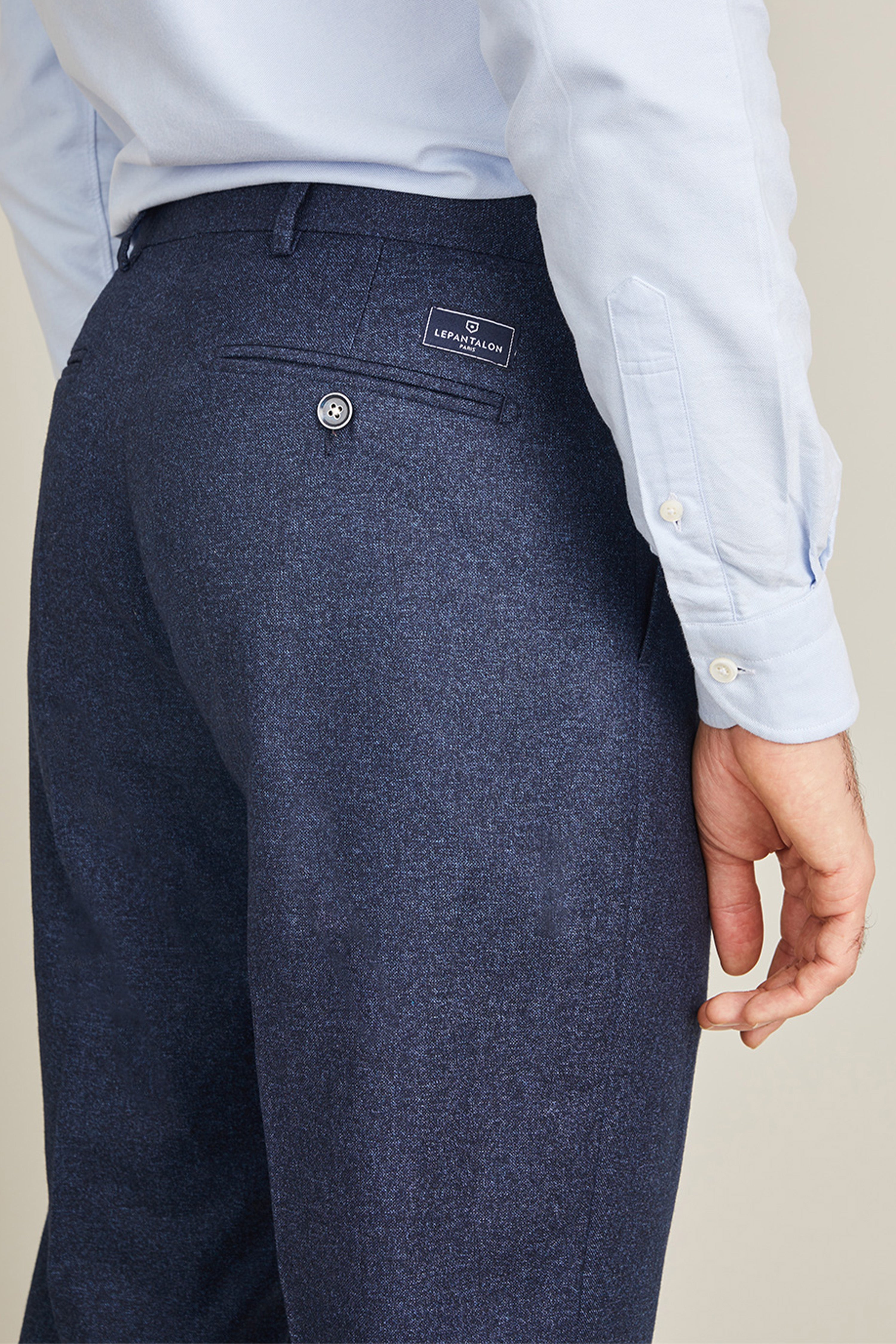 le-pantalon-flanelle-pantalon-pinces-bleu-marine-laine image 3