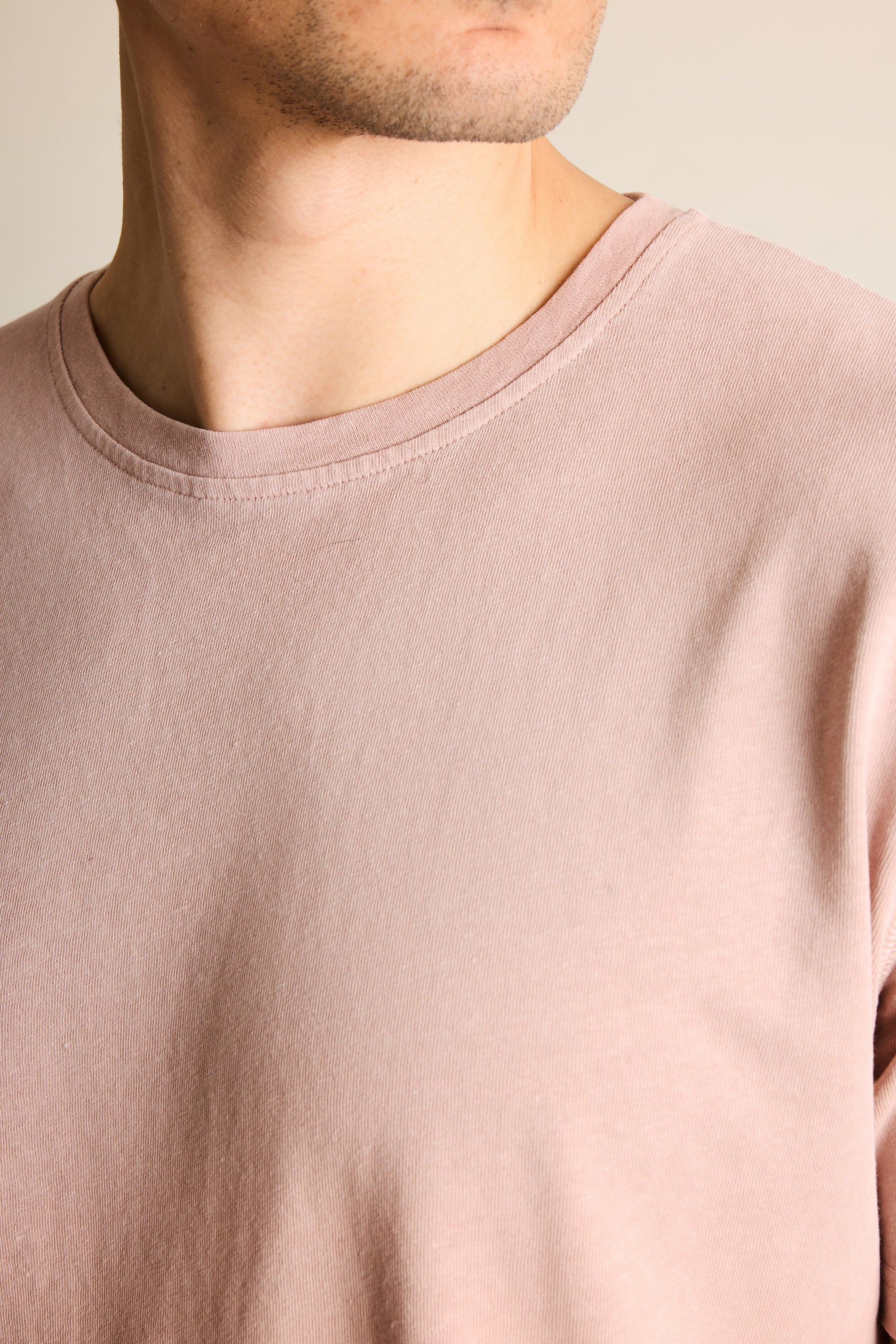 le-pantalon-t-shirt-coton-lin-vieux-rose-homme-coupe-droite image 2
