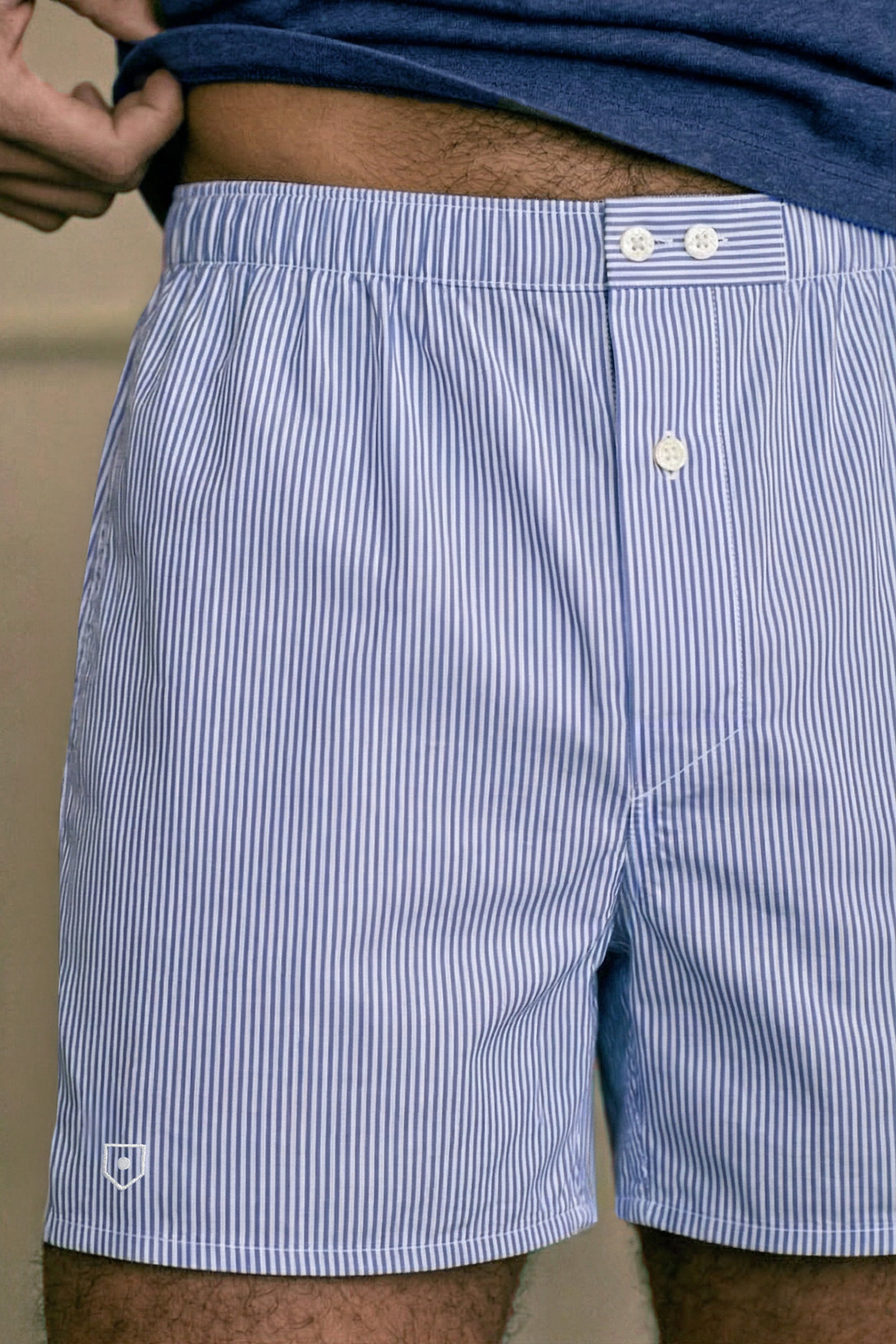 le-pantalon-cale-on-rayures-bleues-boxer-coton-l-ger image 2