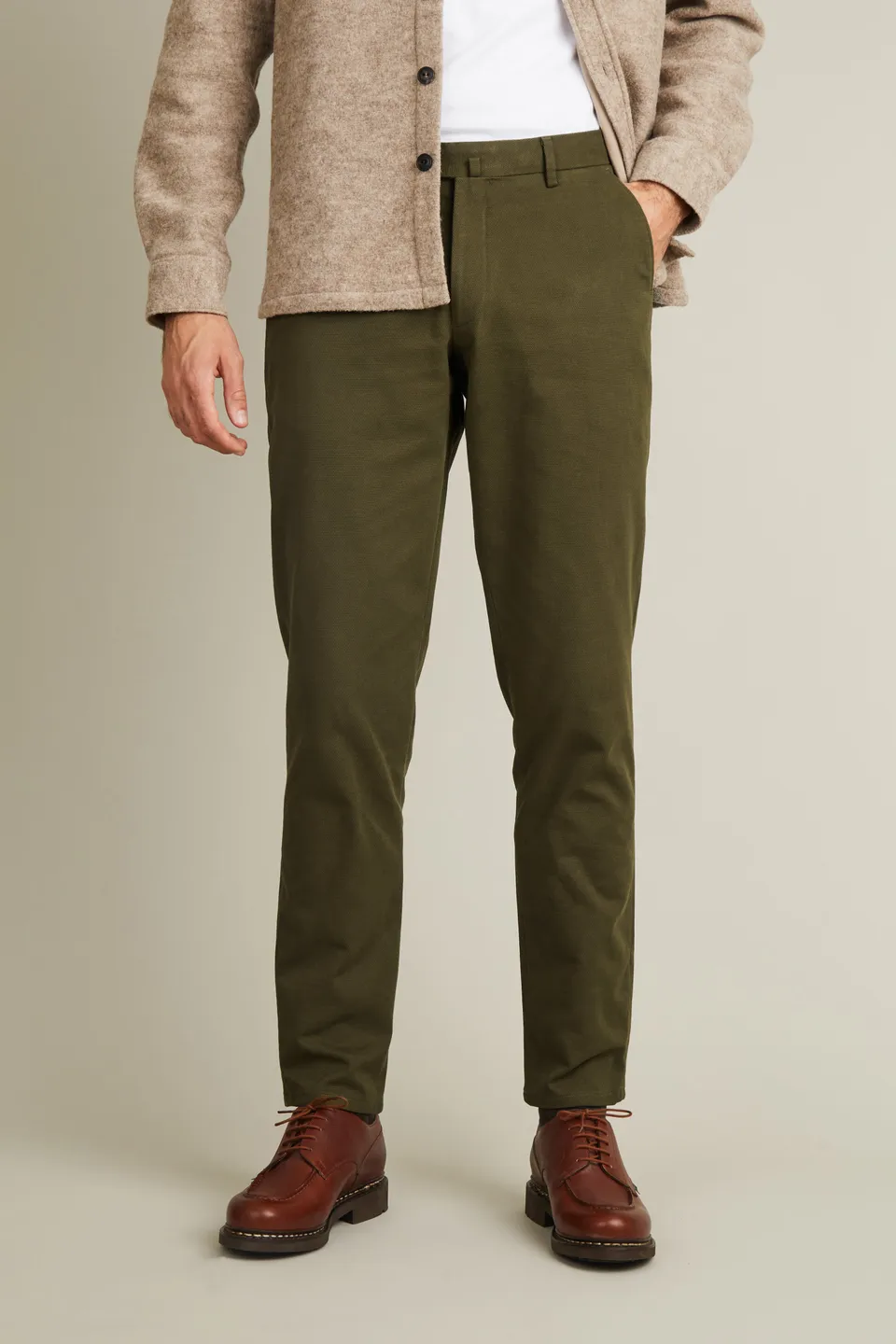 le-pantalon-chino-fm-lpct-3-pantalon-kaki-textur-coton-stretch image 1