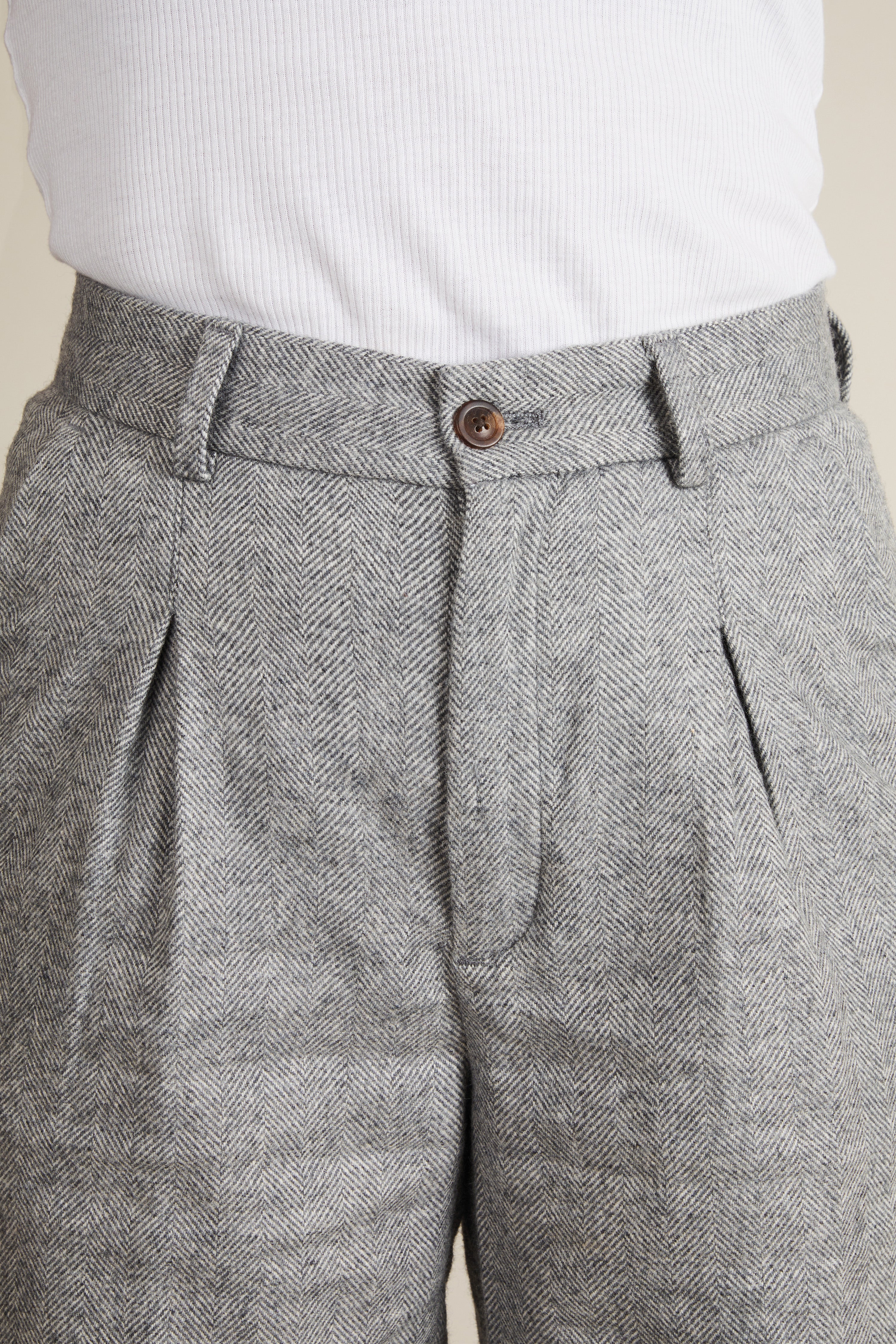 le-pantalon-pantalon-pinces-flanelle-chevron-gris-laine image 5