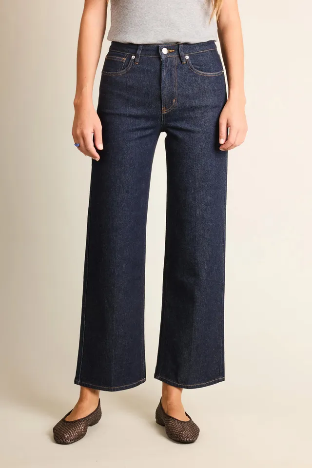 le-pantalon-jean-flare-jean-femme-bleu-coton-recycl image 1