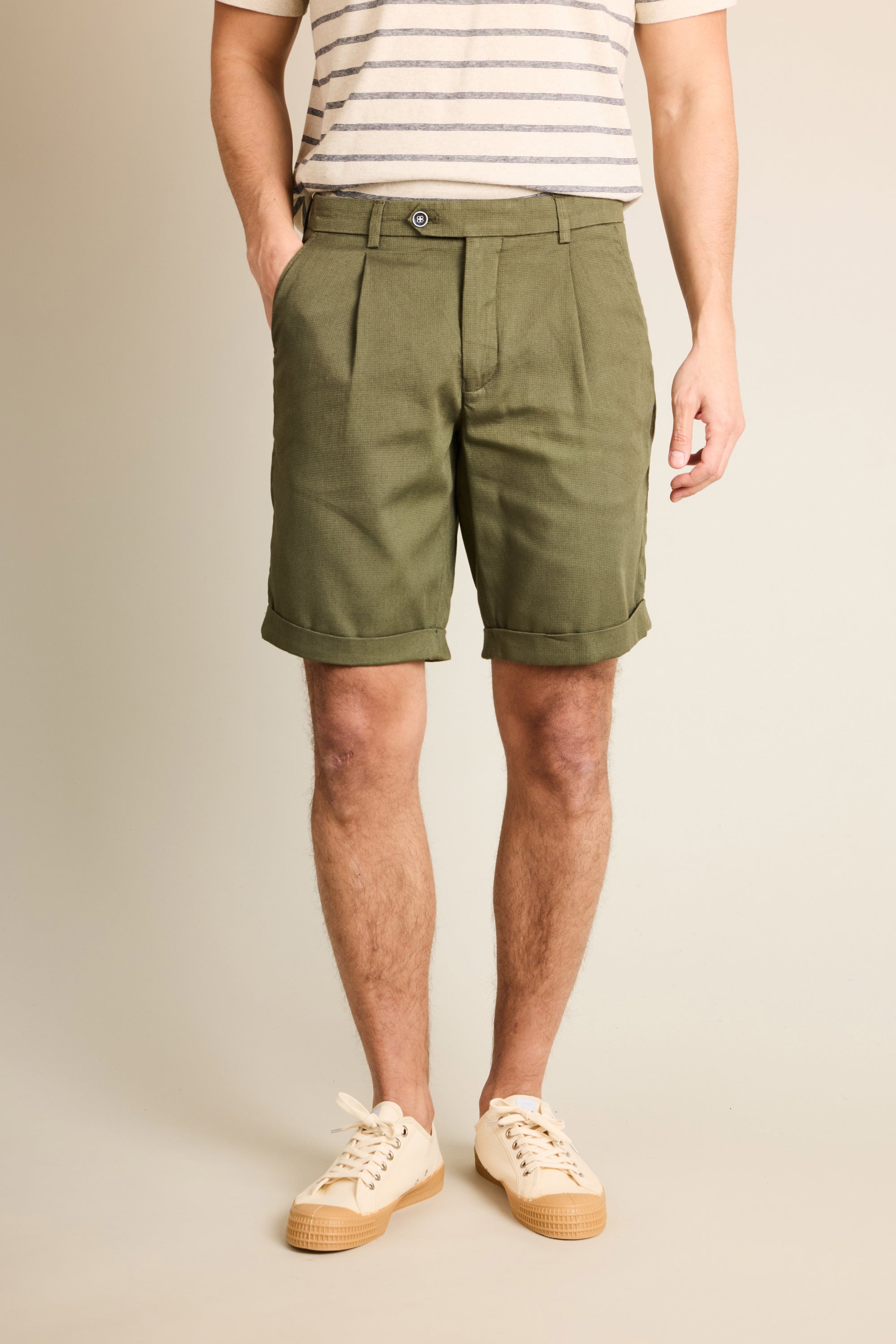 le-pantalon-fm-lpbct-2-bermuda-kaki-fonc-coton-stretch image 5