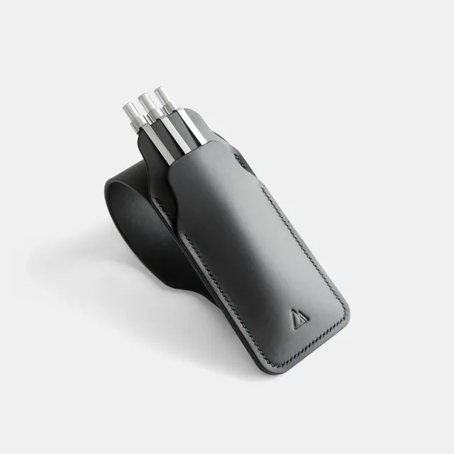 darksails-essentiel-edc-tui-3-stylos-cuir-noir-selle image 1
