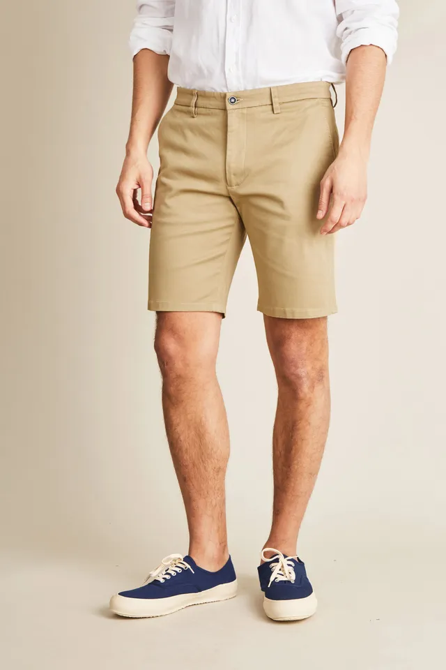 le-pantalon-bermudas-homme-bermuda-beige-coton-semi-slim image 1