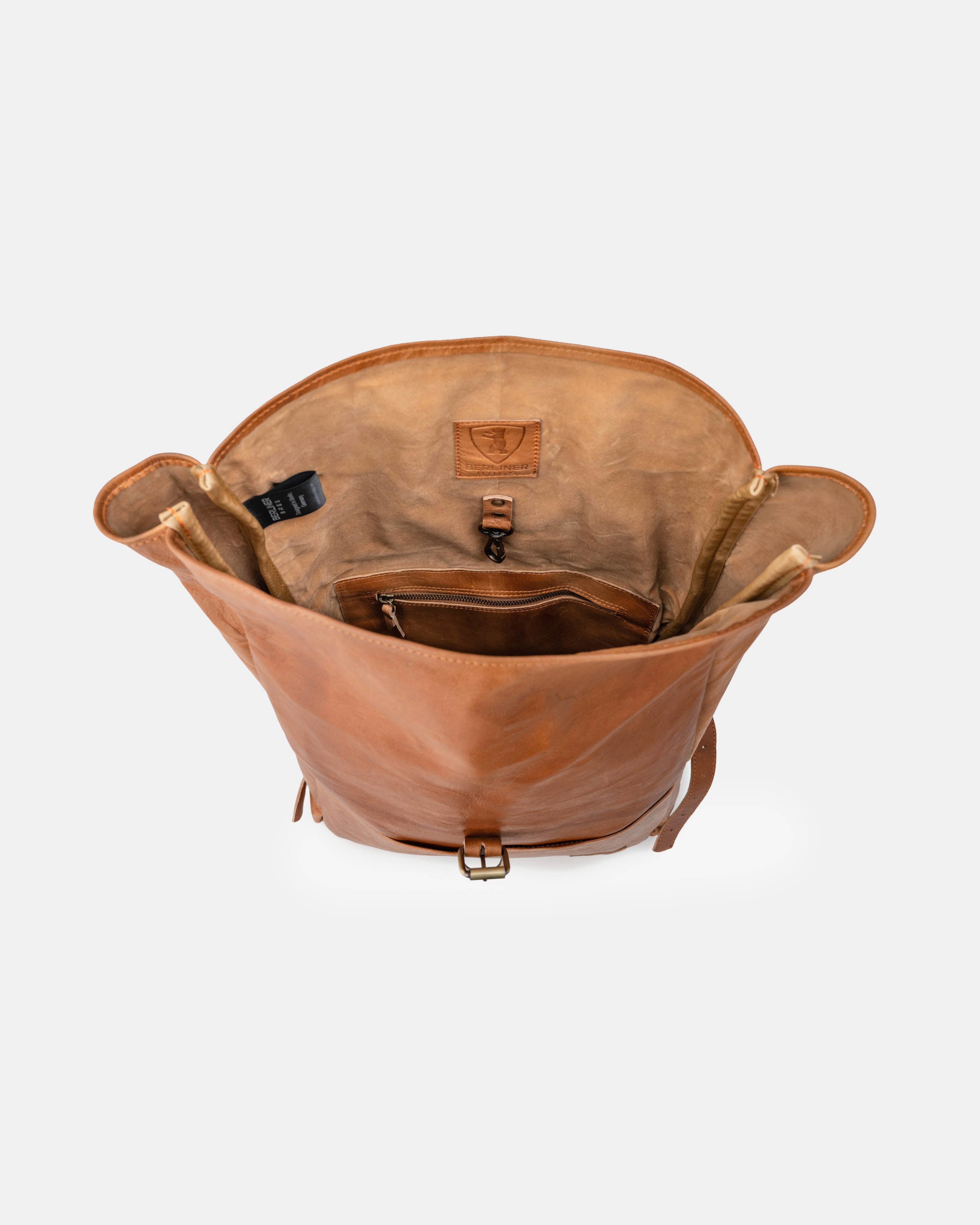 berliner-bags-paris-sac-dos-cuir-marron-vintage-rolltop image 5