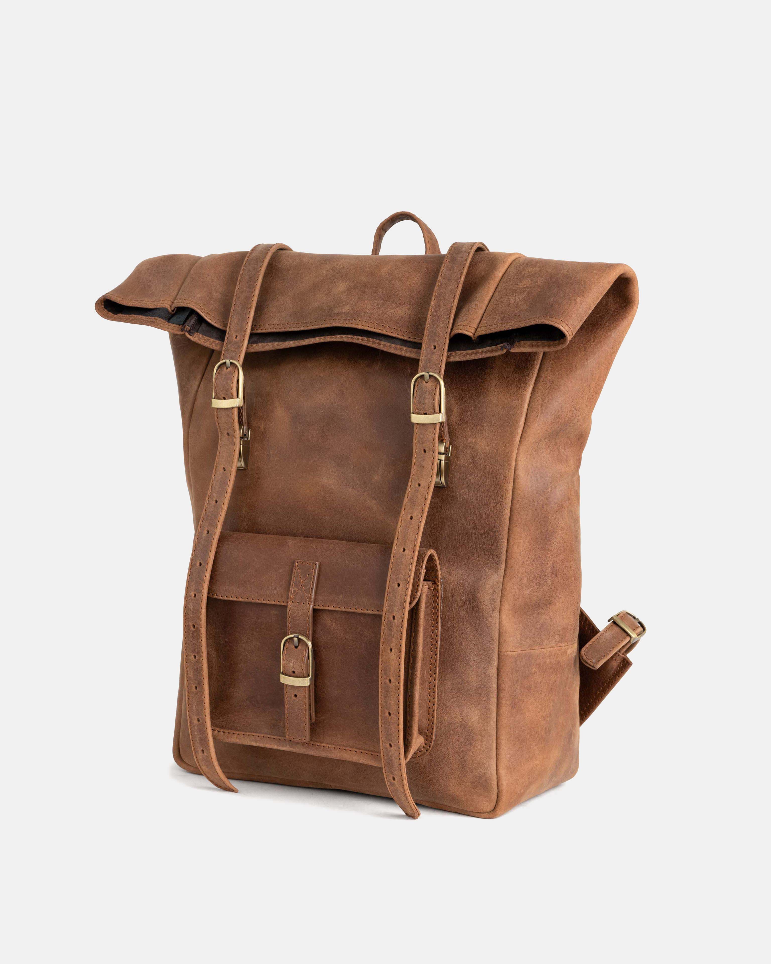 berliner-bags-leeds-camel-sac-dos-cuir-camel-m image 3