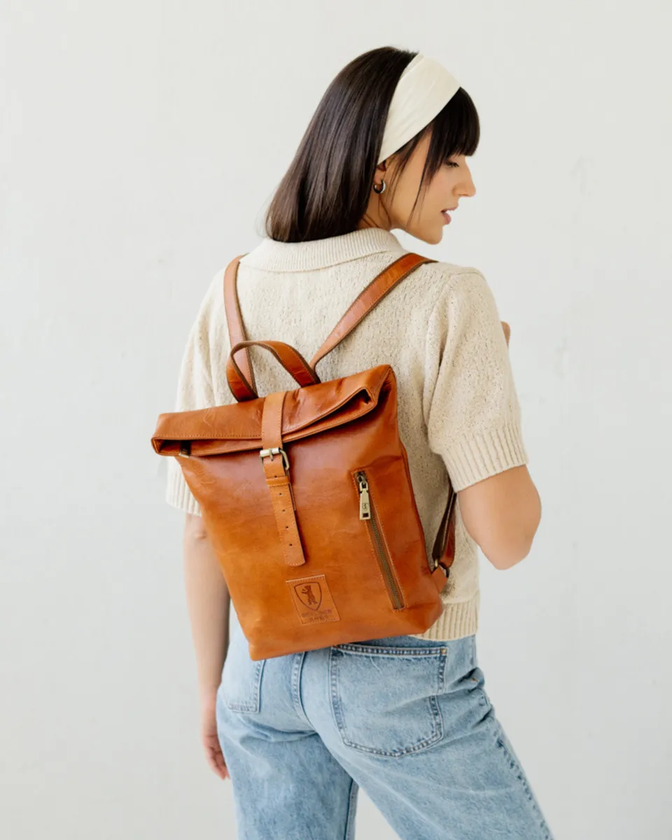berliner-bags-seattle-sac-dos-cuir-vintage-brown image 1