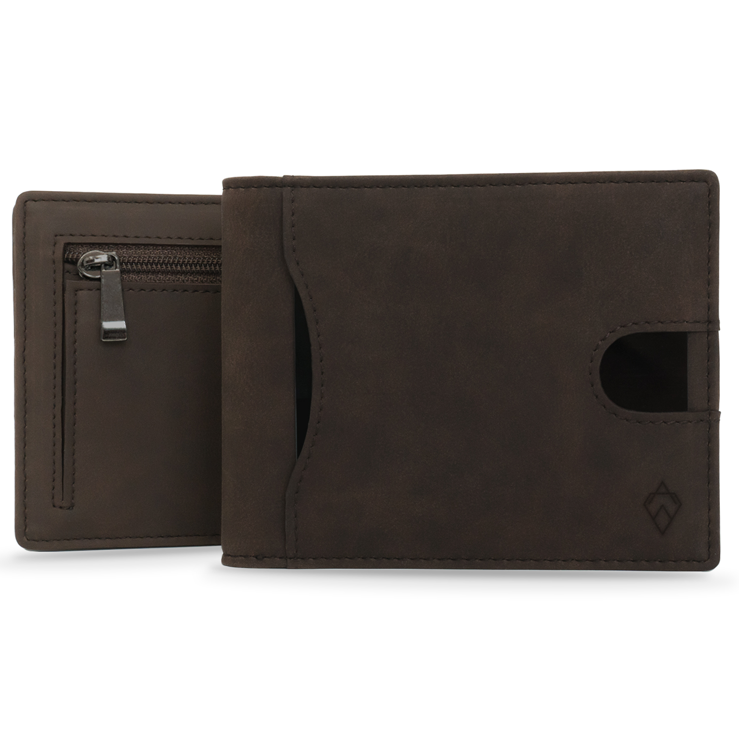 akielo-delta-portefeuille-cuir-zip-mocha-fonc image 1