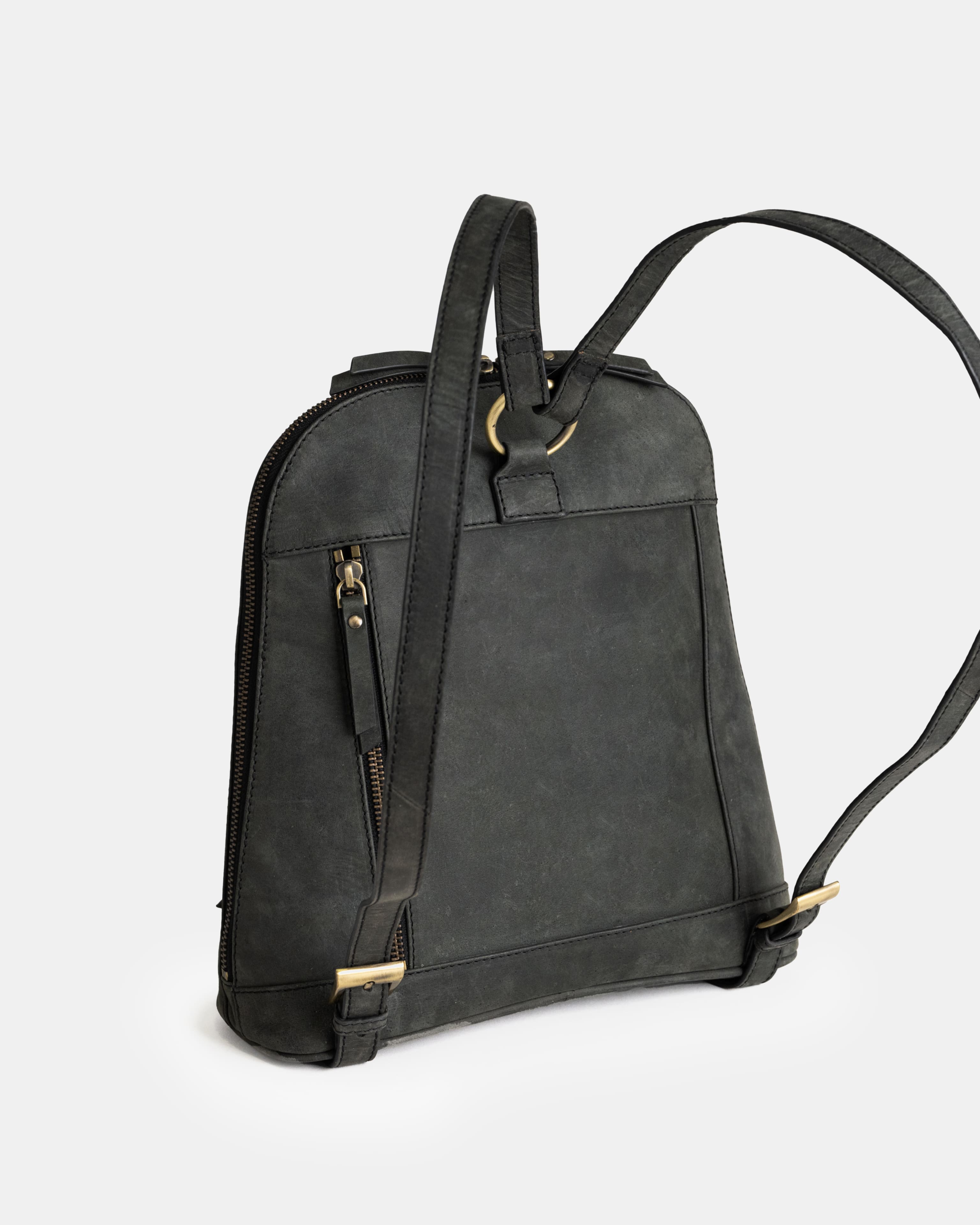 berliner-bags-diana-sac-dos-cuir-gris-fonc-vintage image 4