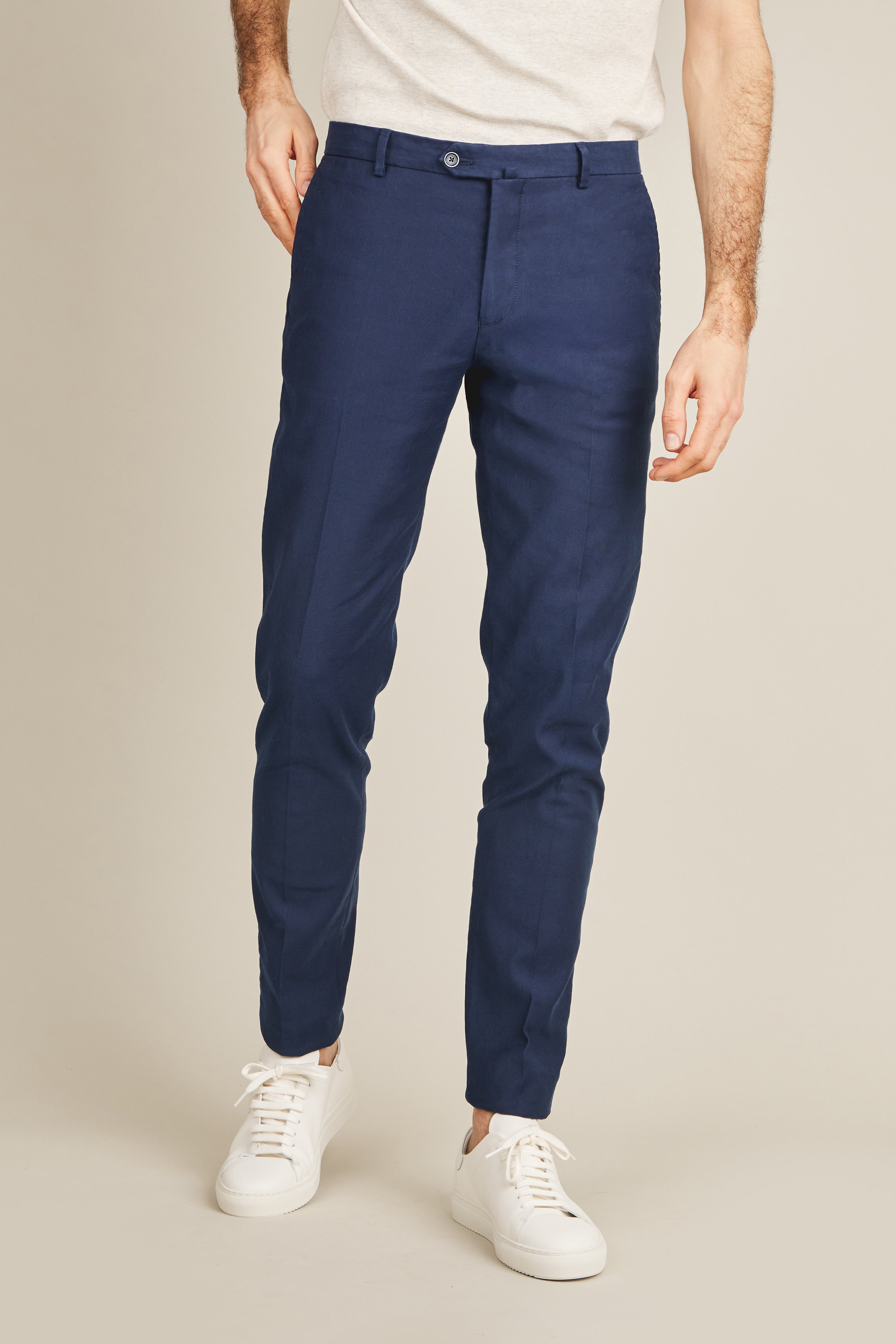 le-pantalon-chinos-fm-lpcl-11-chino-lin-bleu-marine image 1