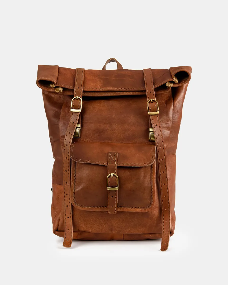 berliner-bags-leeds-m-sac-dos-cuir-marron image 1