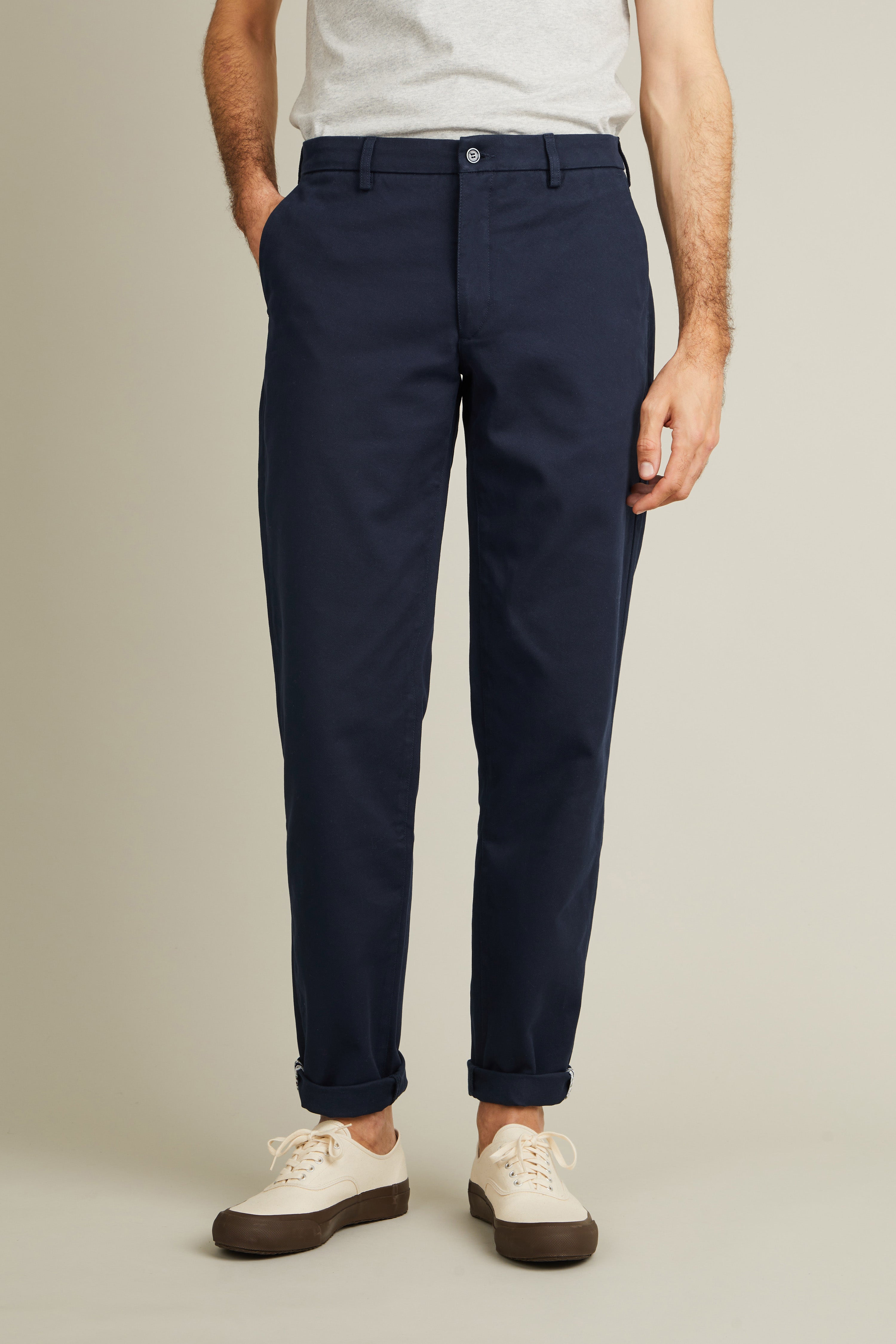 le-pantalon-chino-droit-bleu-marine-coton-stretch-4-saisons image 1